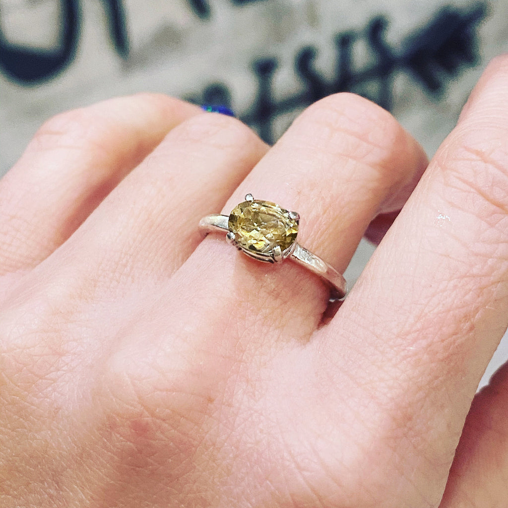 Citrine Oval Treasured Chest Ring in Sterling Silver