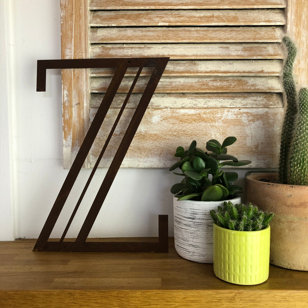 Rusty Metal Art Deco Lettering A-Z 0-9 in 5 inch or 12 inch