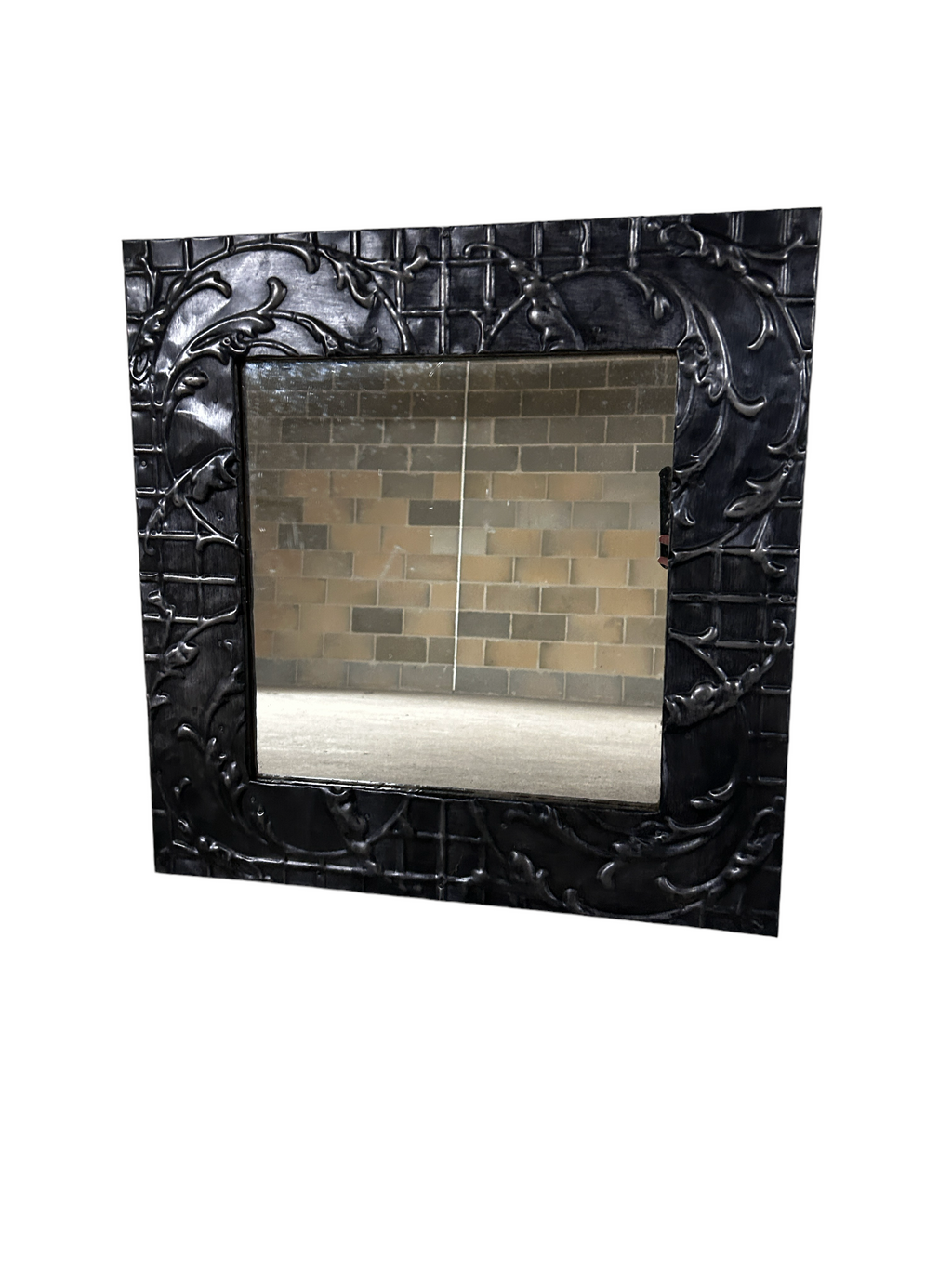 Vintage Pressed Tin Ceiling Tile Mirror 58x58cm