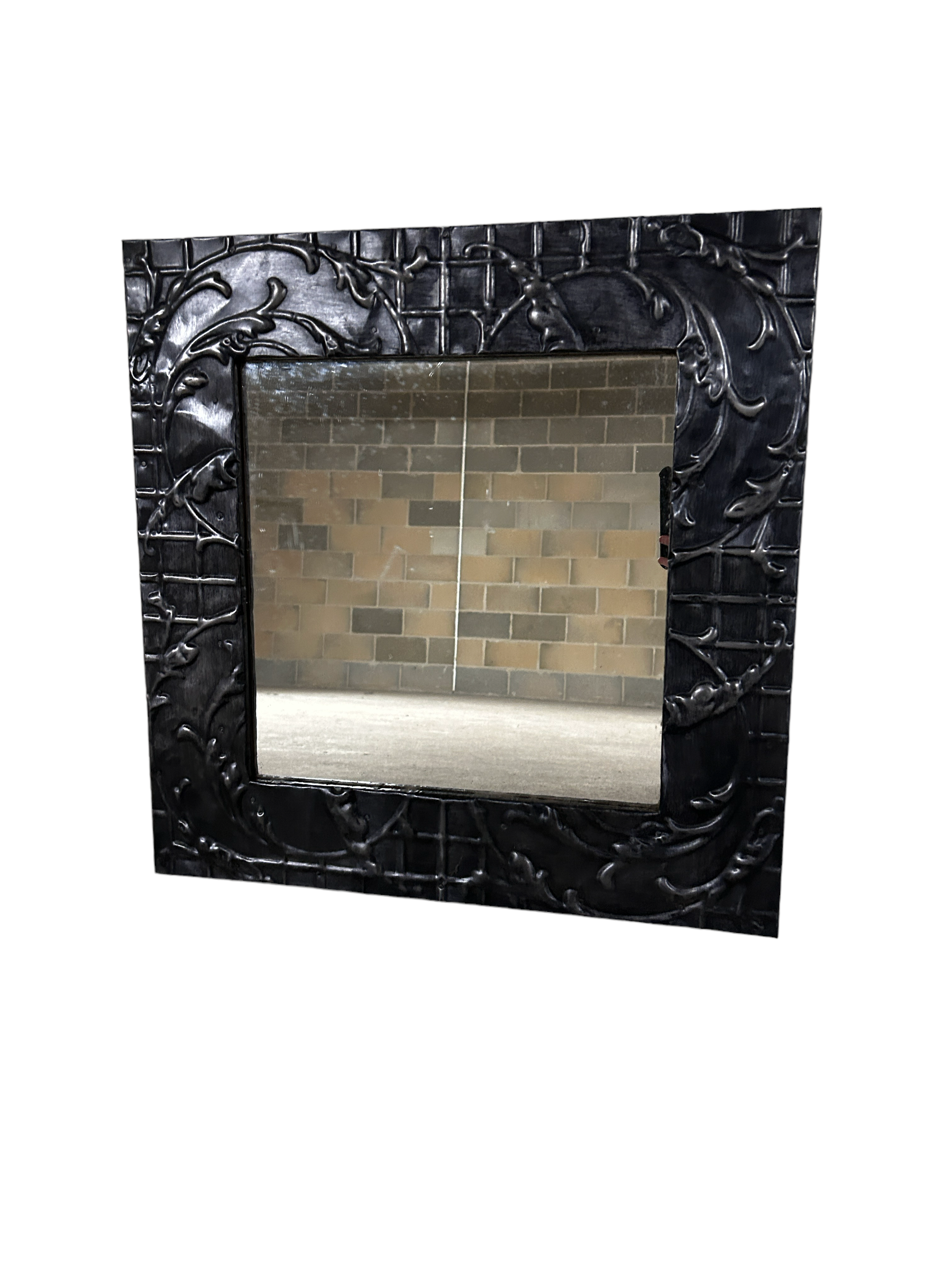 Vintage Pressed Tin Ceiling Tile Mirror 58x58cm