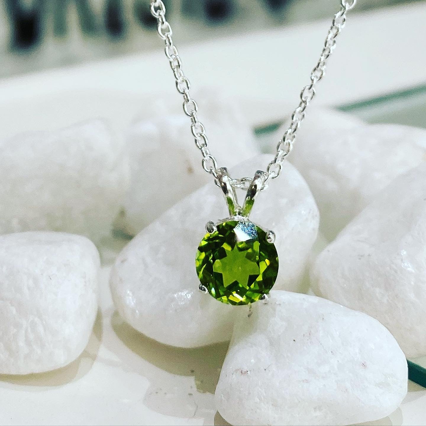 Peridot Treasured Necklace in Sterling Silver