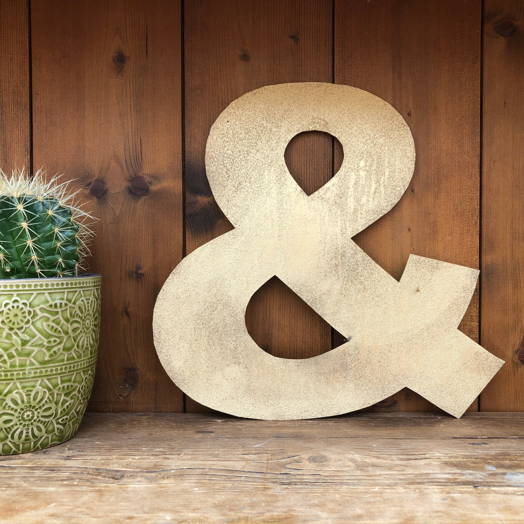 Rustic Gold Metal Letters 12 inch and 5 inch