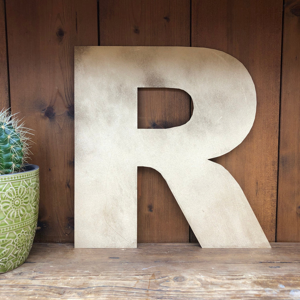 Rustic Gold Metal Letters 12 inch and 5 inch