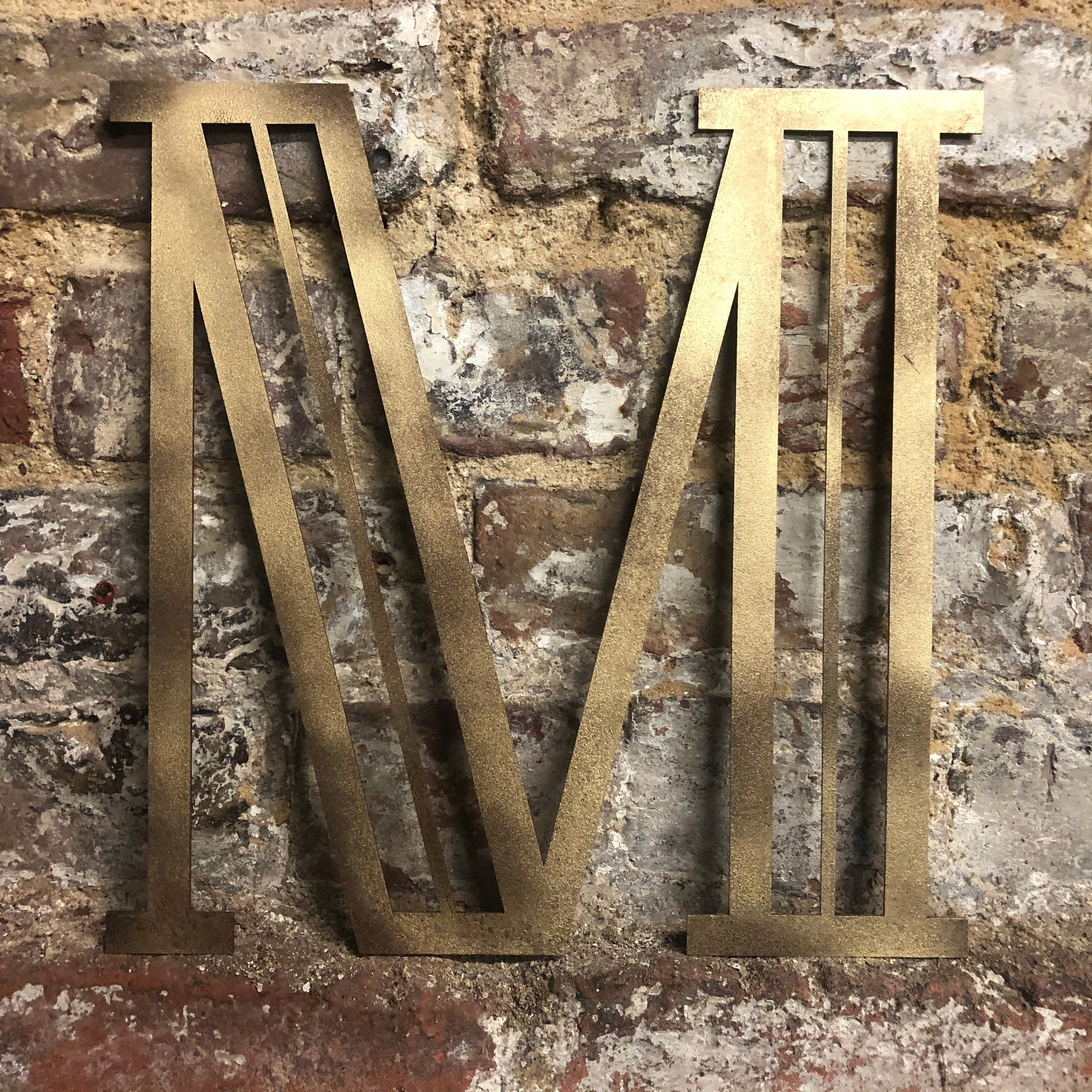 Gold Distressed Art Deco Metal Letters and Numbers 5 inch or 12 inch
