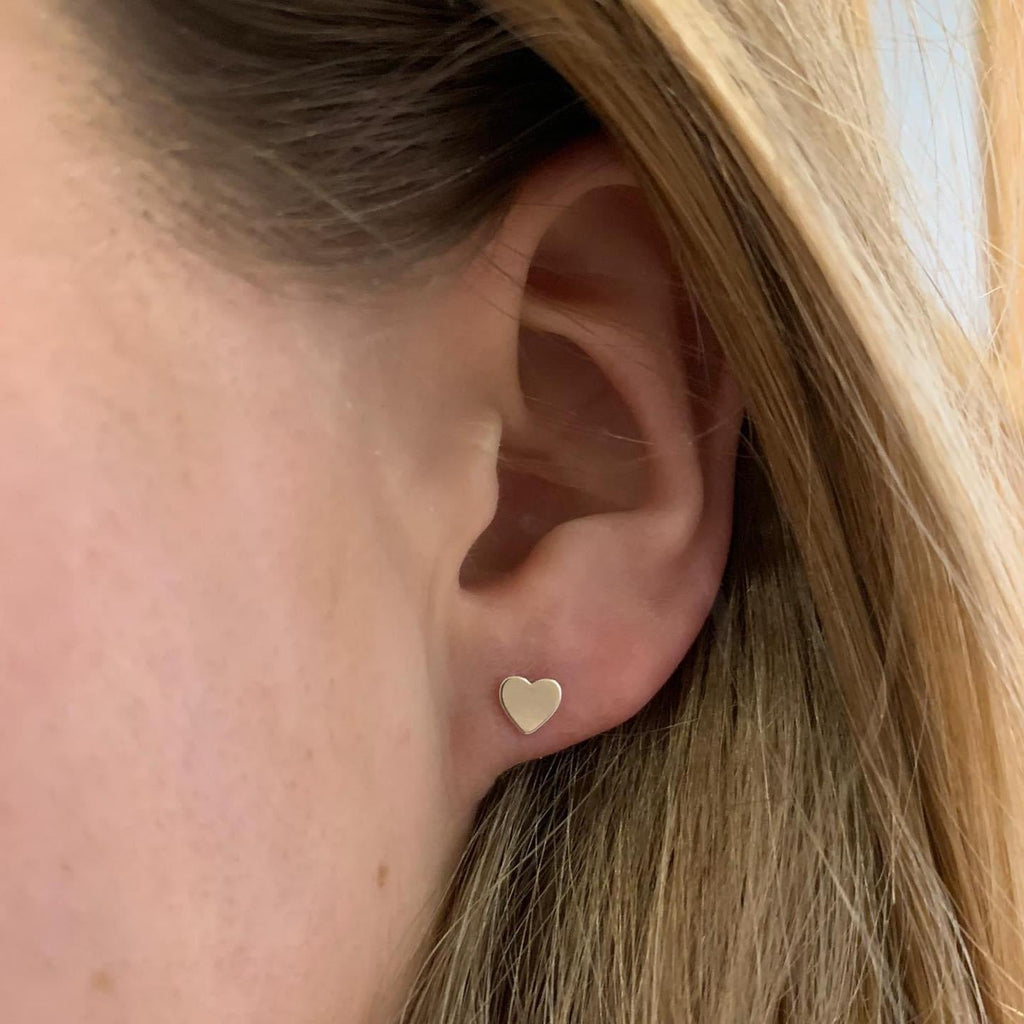 Mini Heart Silver Stud Earrings