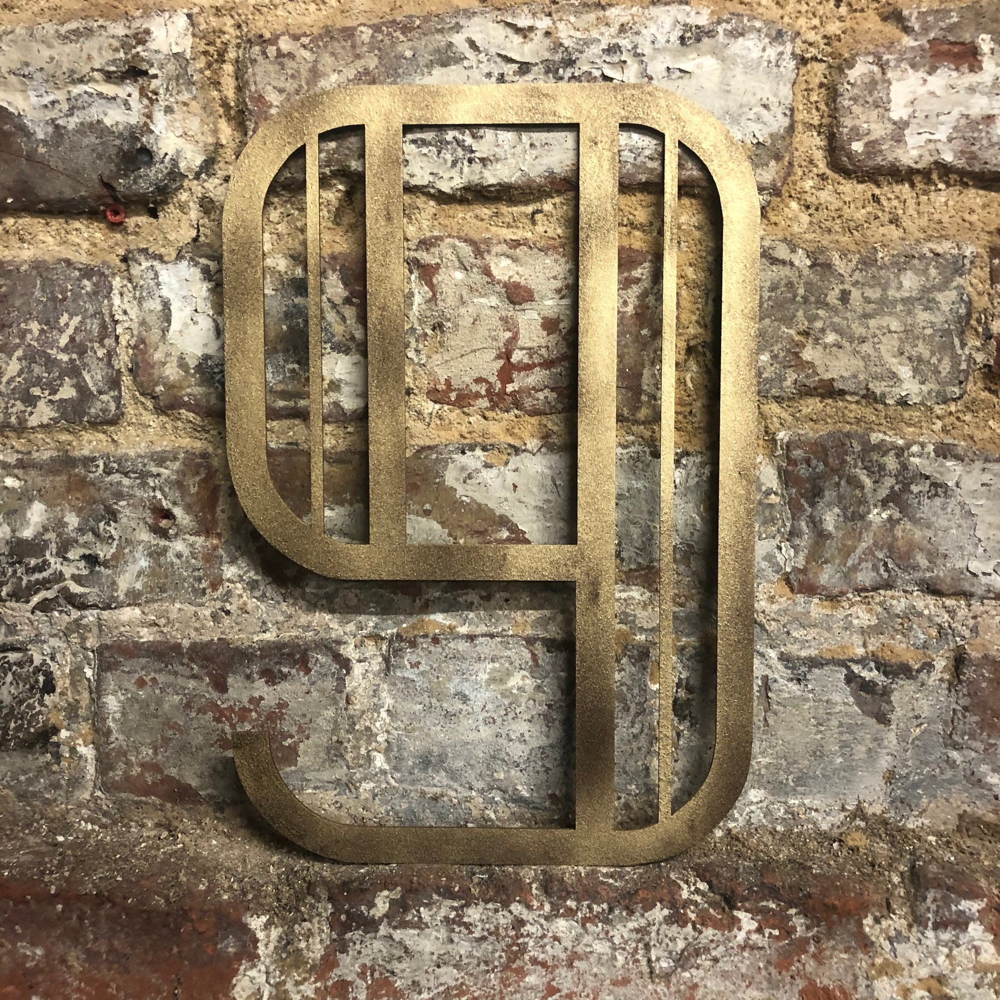 Gold Distressed Art Deco Metal Letters and Numbers 5 inch or 12 inch