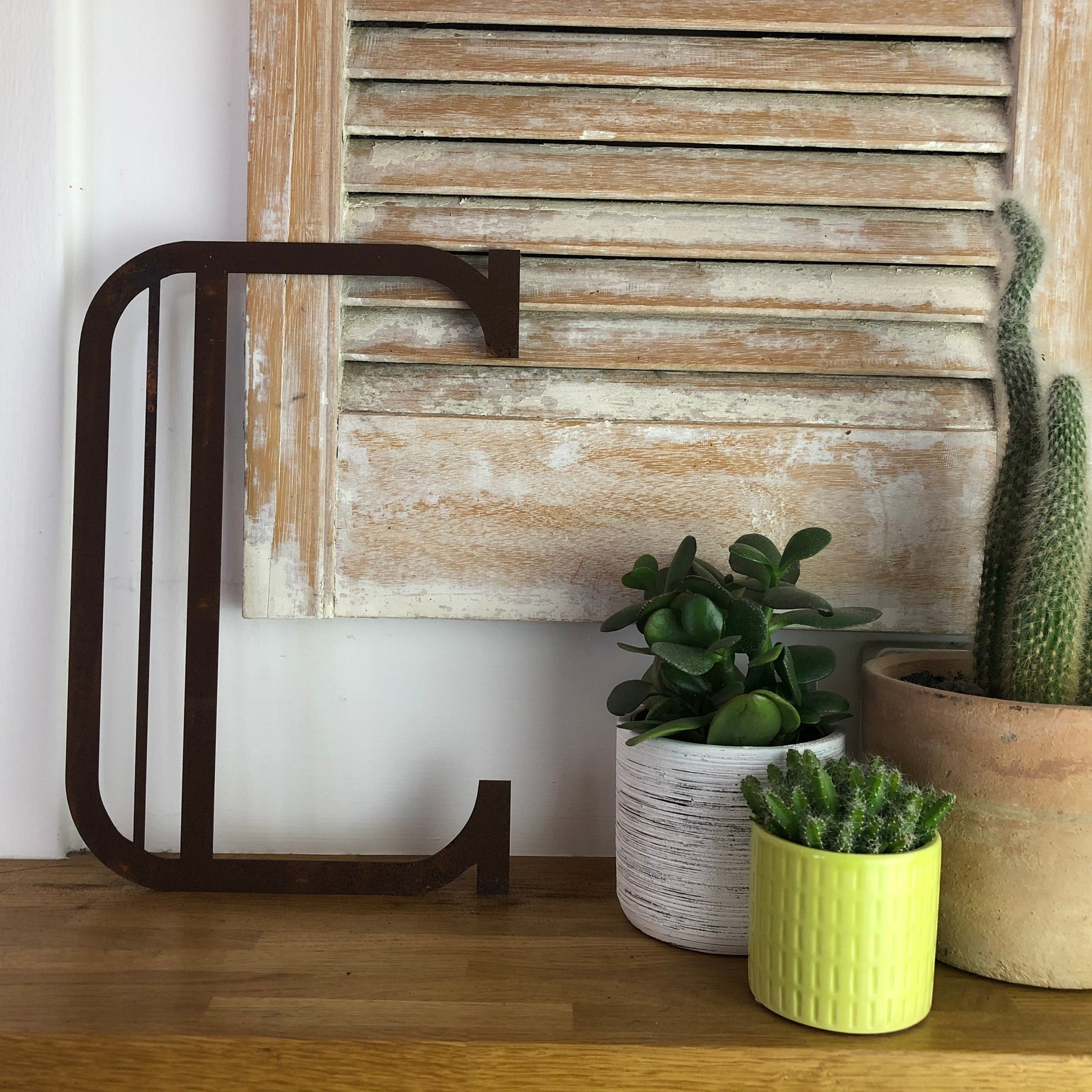 Rusty Metal Art Deco Lettering A-Z 0-9 in 5 inch or 12 inch