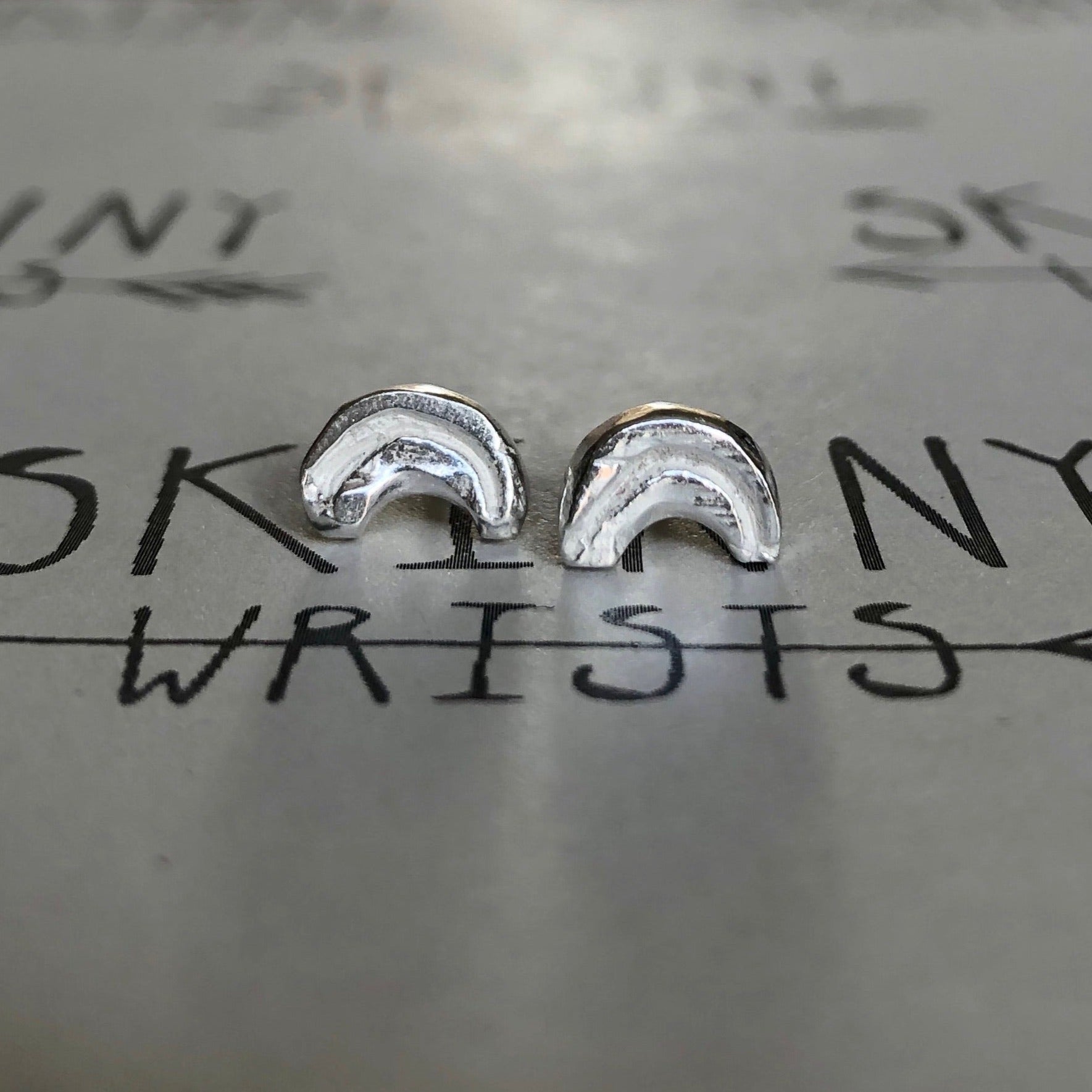 Rainbow Sterling Silver Studs