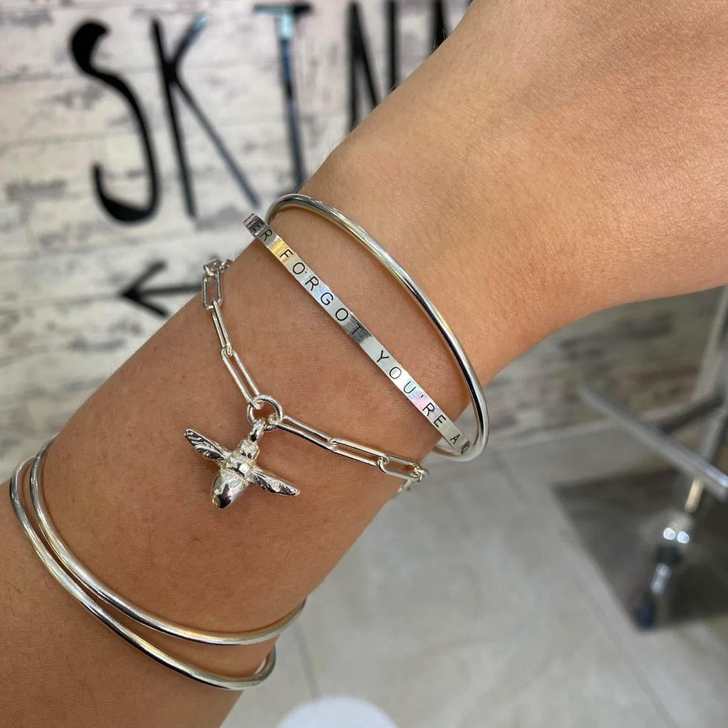 Personalised Skinny Cuff in Sterling Silver