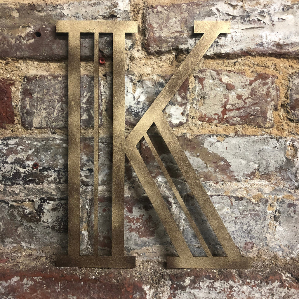 Gold Distressed Art Deco Metal Letters and Numbers 5 inch or 12 inch