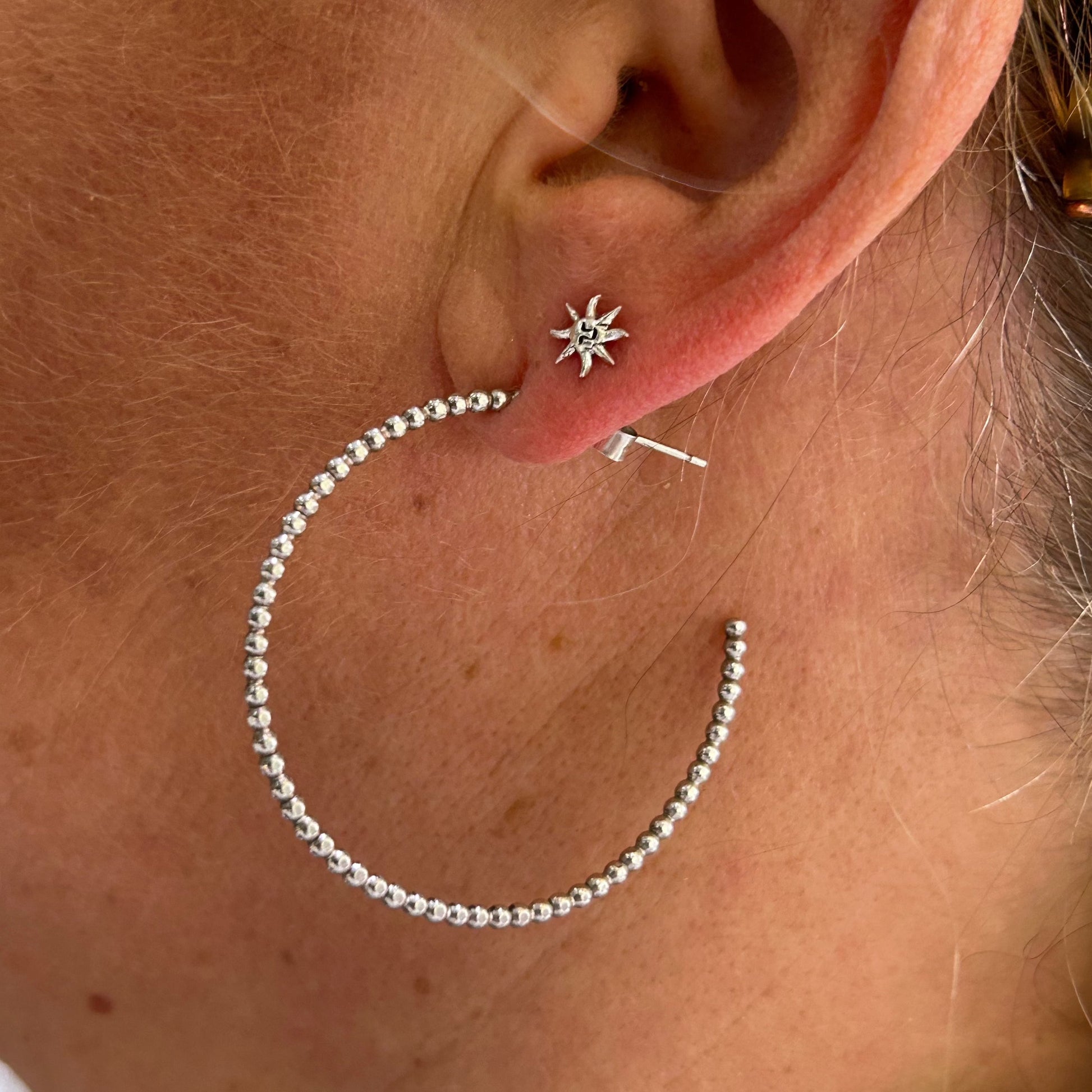 Maxi Bobble Hoops Sterling Silver