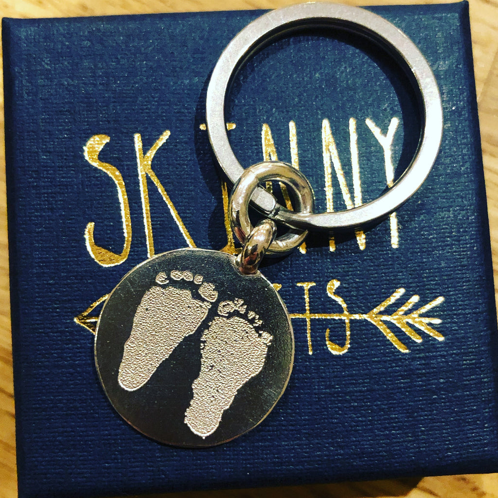 Personalised Silver Keyring with Handprint or Handwriting