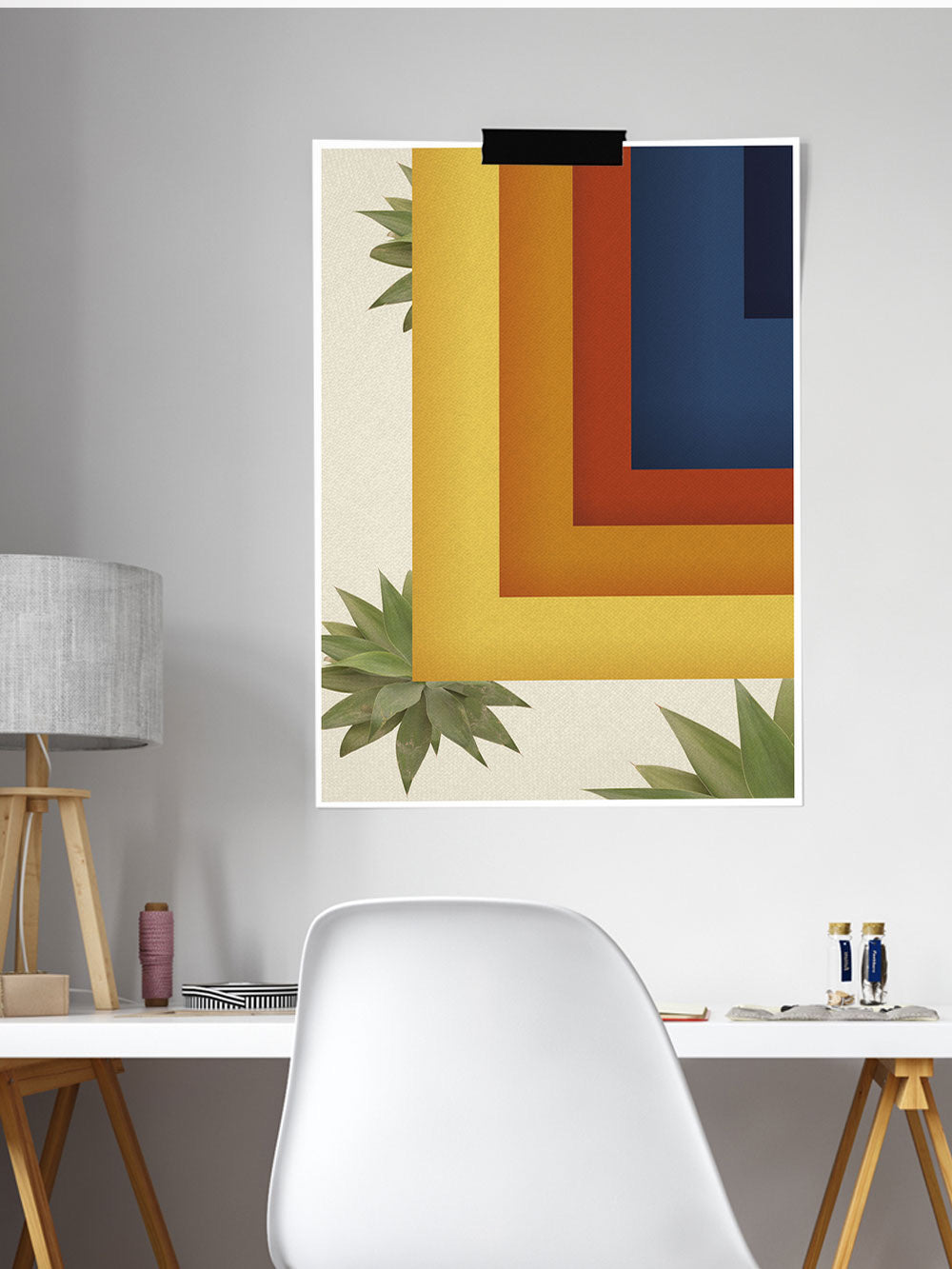 Retro Squares Geometric Wall Art Print