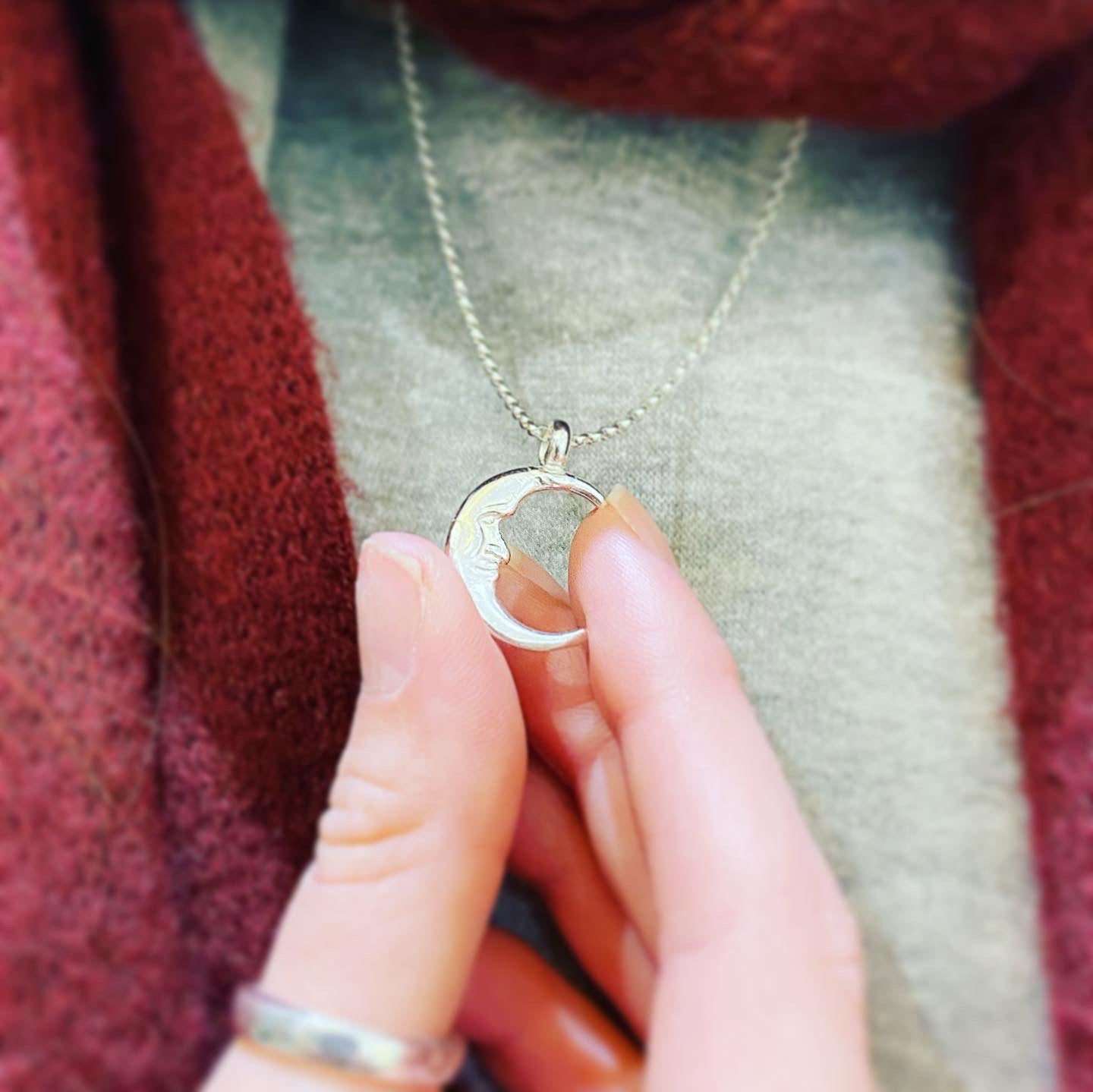 Sleeper Moon Necklace Sterling Silver