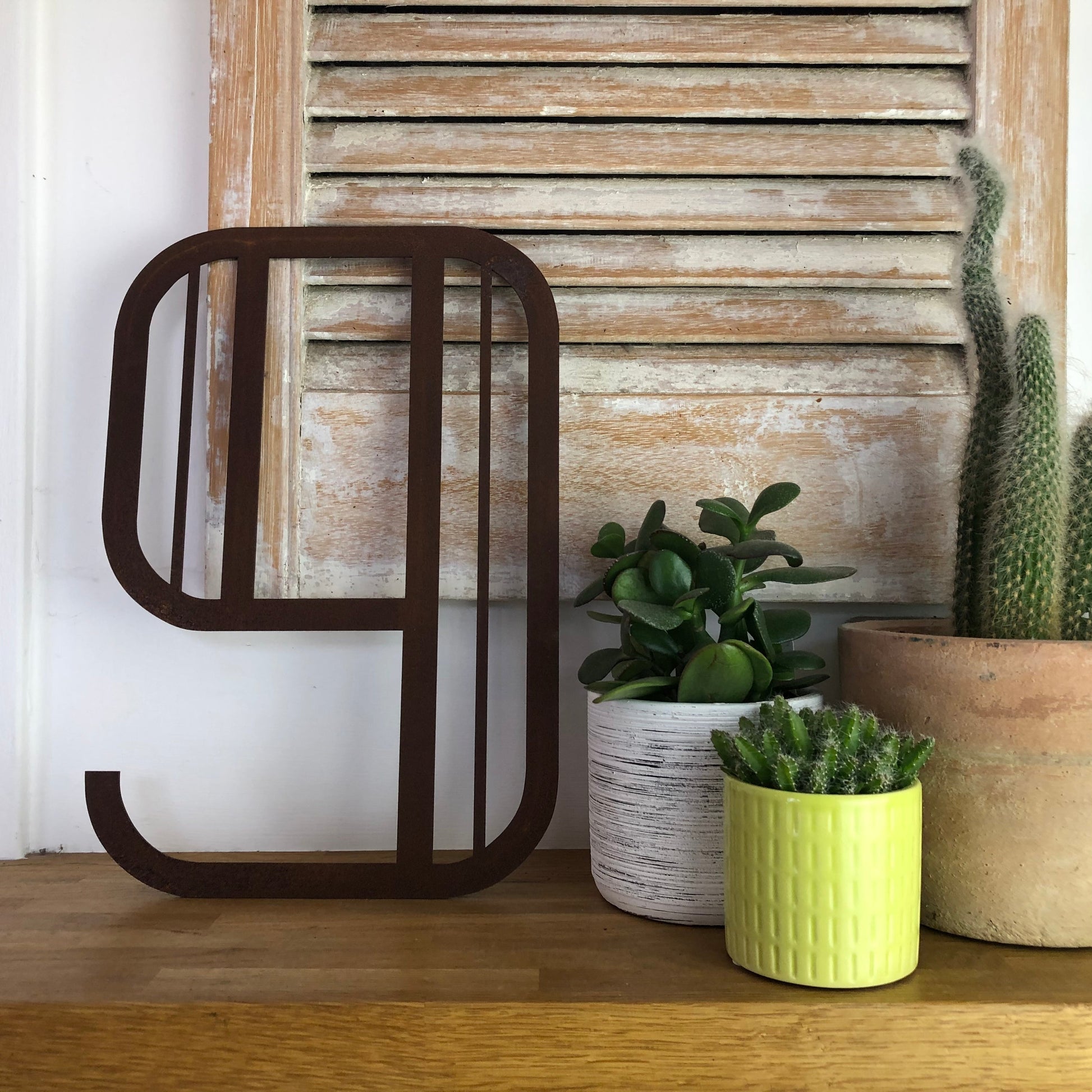 Rusty Metal Art Deco Lettering A-Z 0-9 in 5 inch or 12 inch