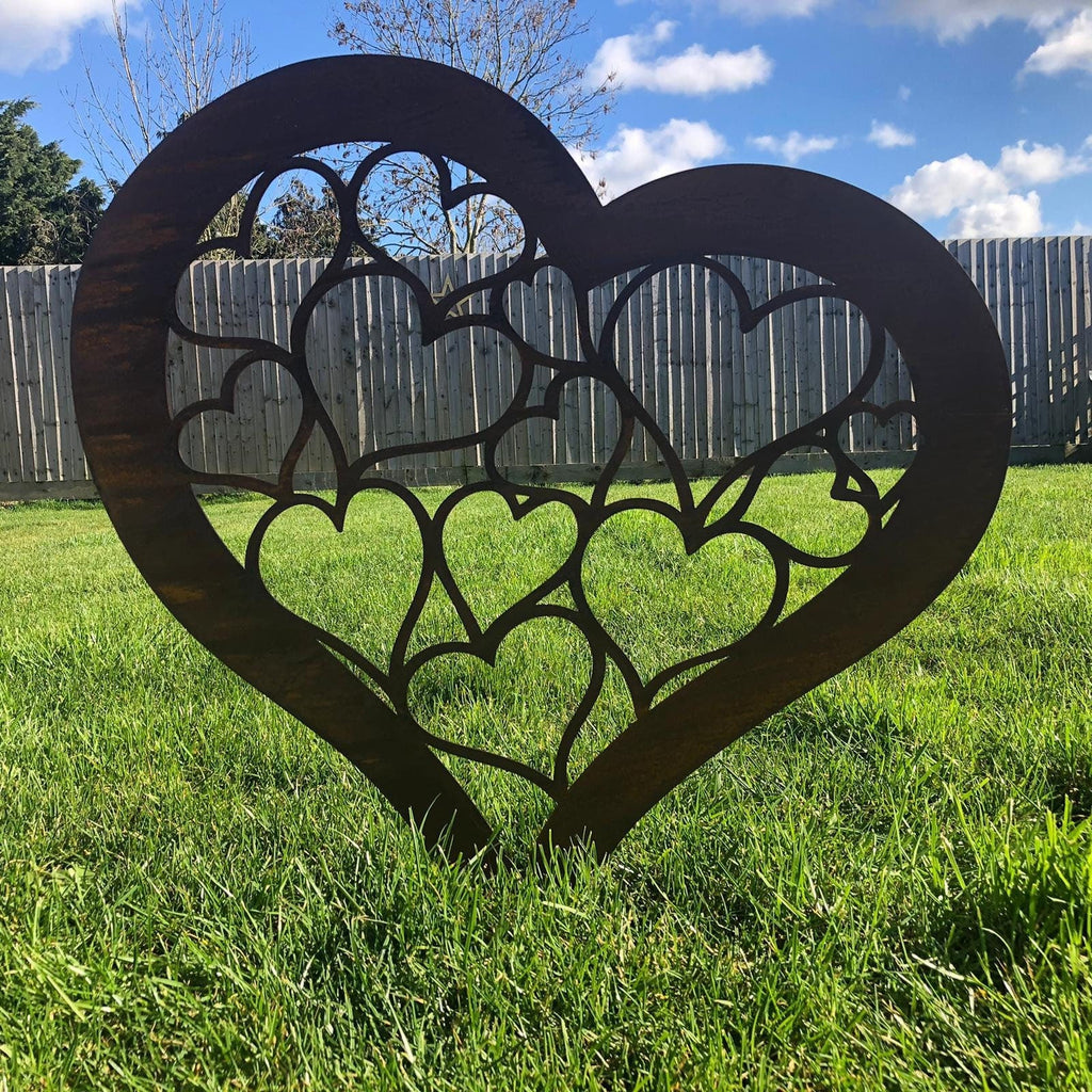 Large Rusty Metal Heart Garden Decoration