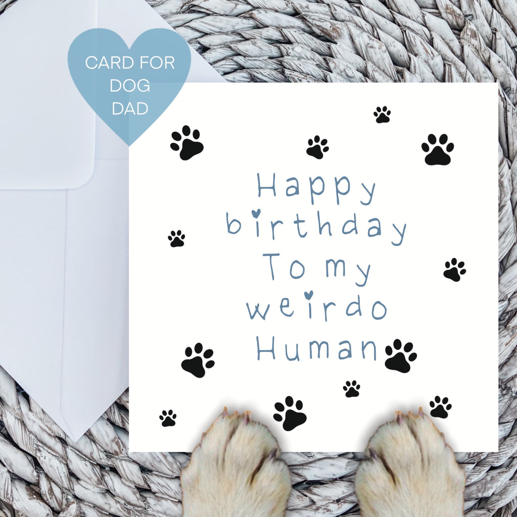 Weirdo Human Birthday Card in Blue