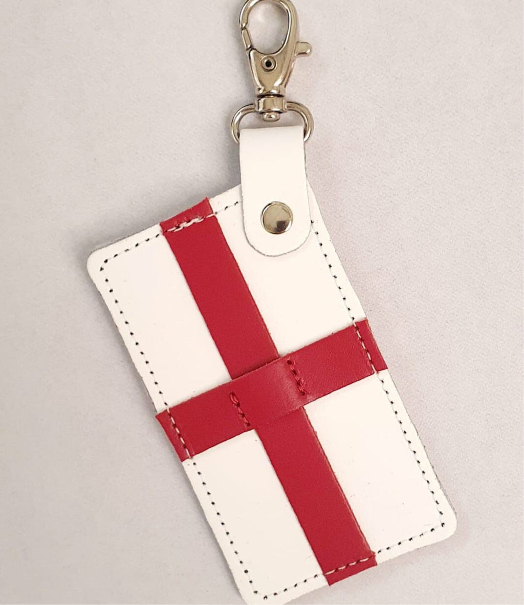 England Flag Handmade Leather Bag Charm