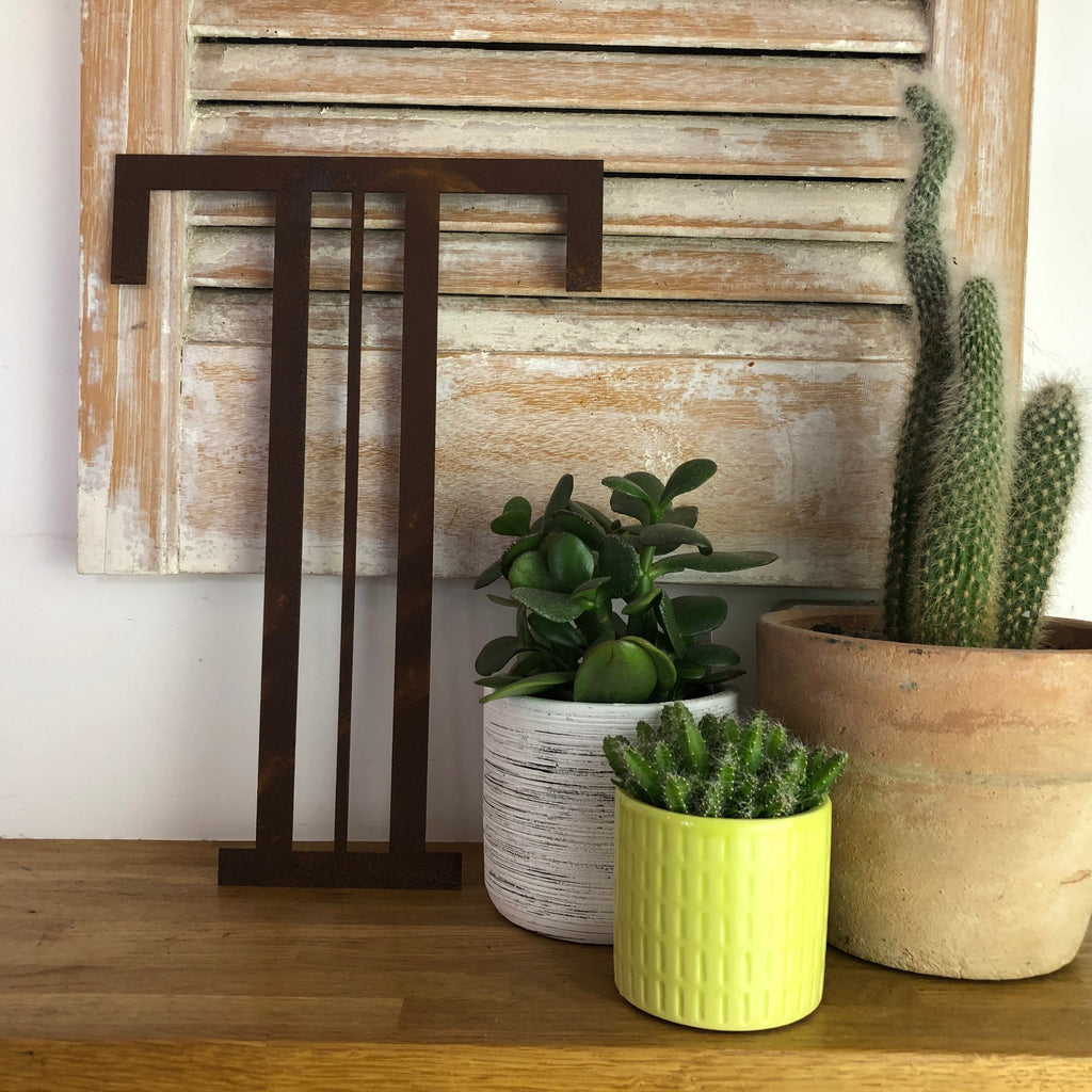 Rusty Metal Art Deco Lettering A-Z 0-9 in 5 inch or 12 inch