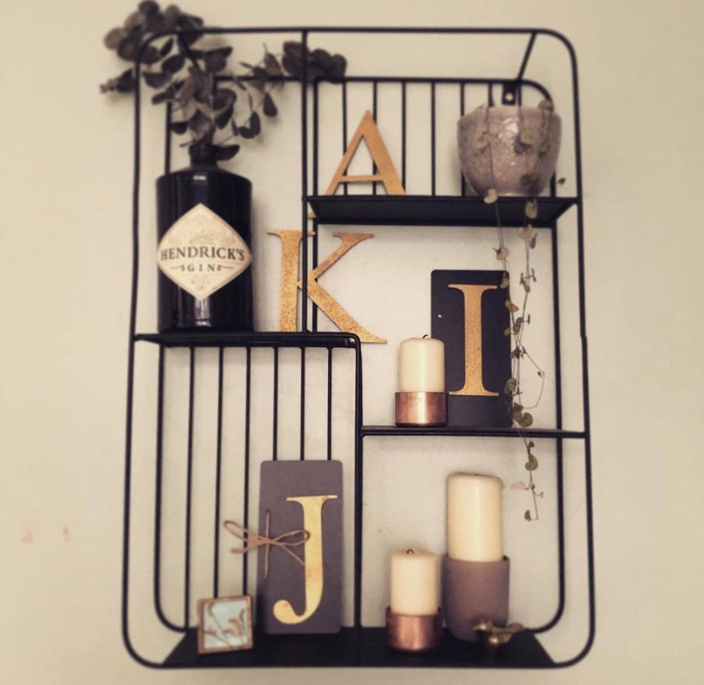 Distressed Gold Metal Letters A-Z 0-9 in 5 inch or 12 inch