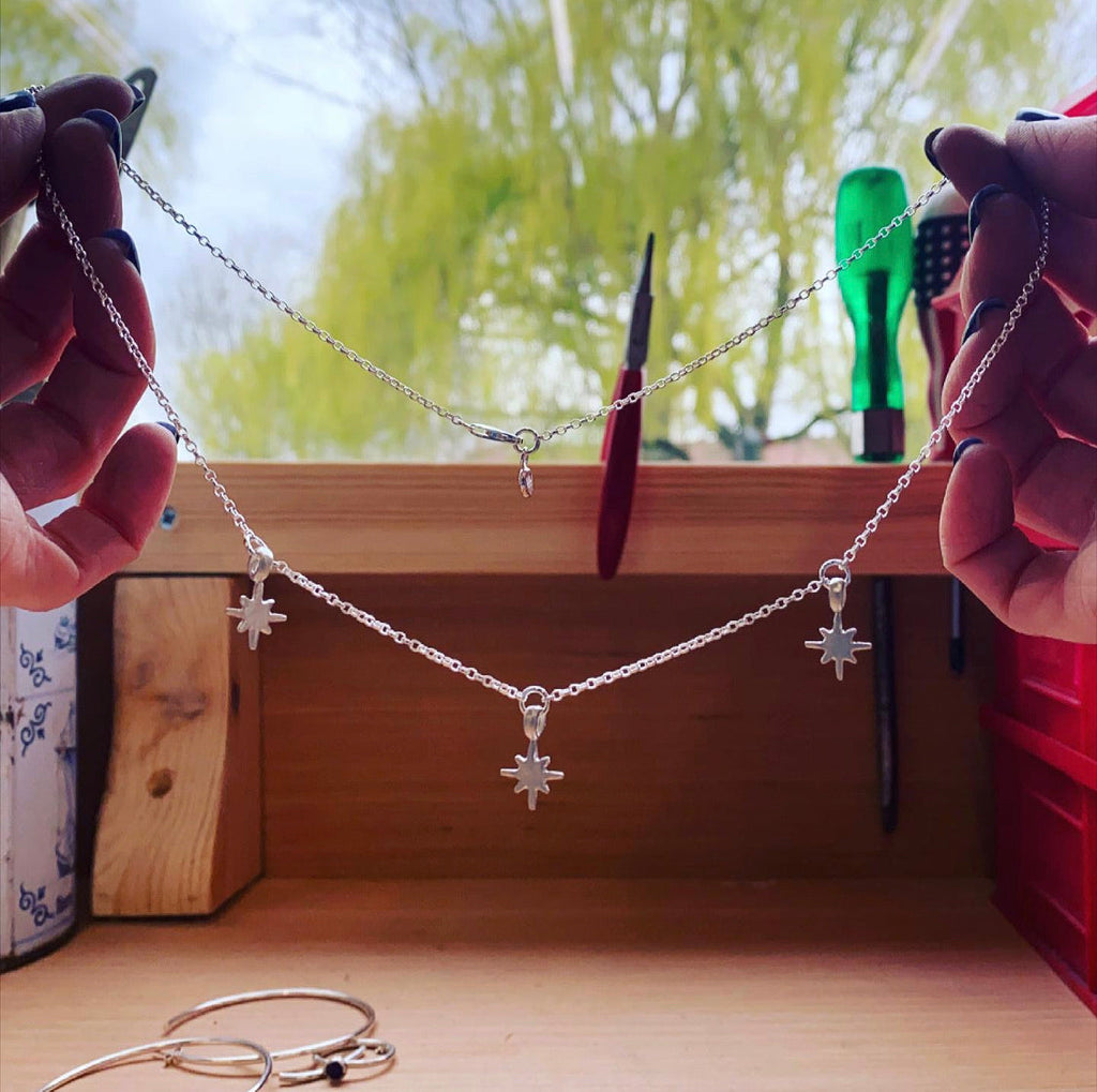 Three North Star Sterling Silver Necklace