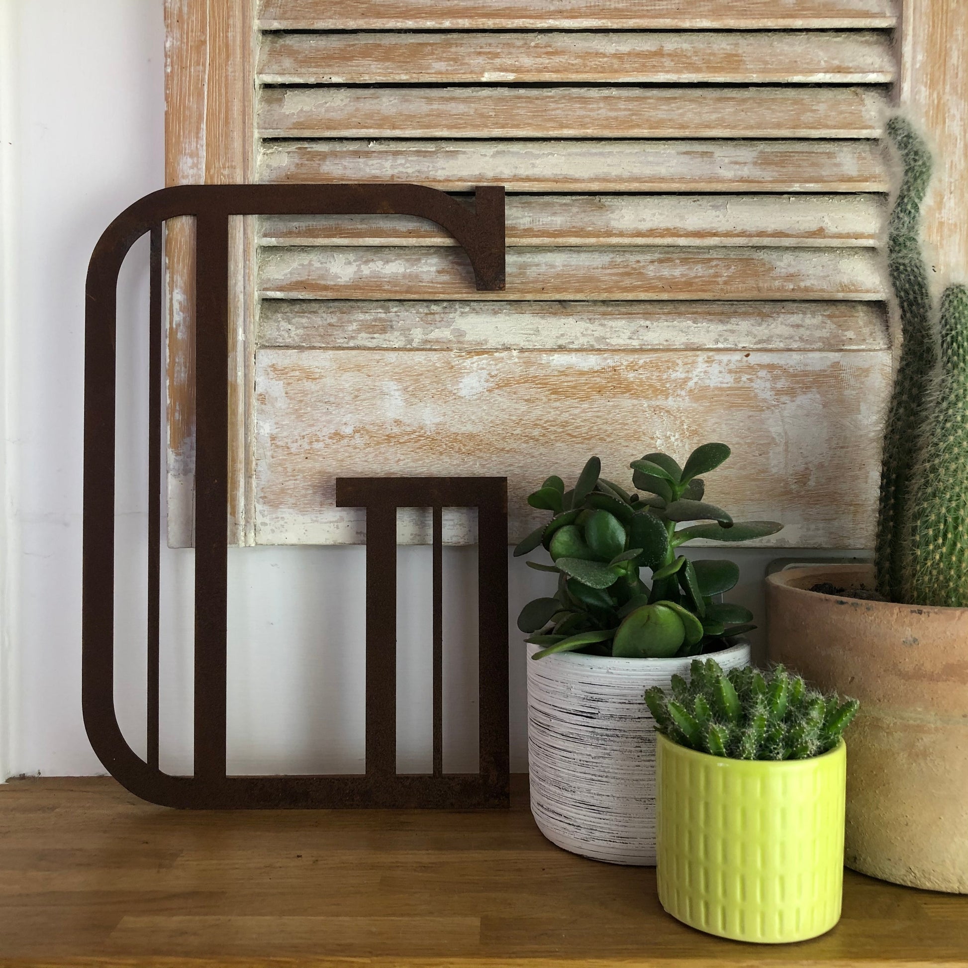 Rusty Metal Art Deco Lettering A-Z 0-9 in 5 inch or 12 inch