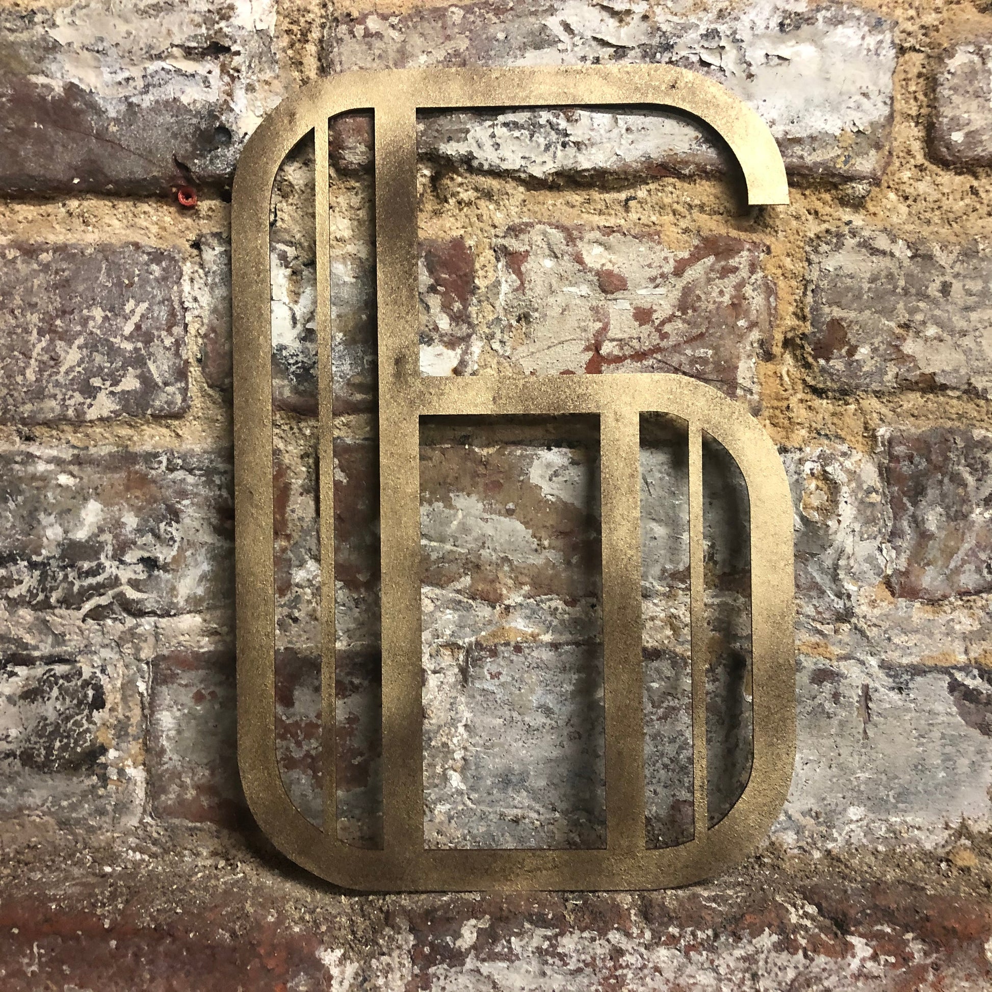 Gold Distressed Art Deco Metal Letters and Numbers 5 inch or 12 inch