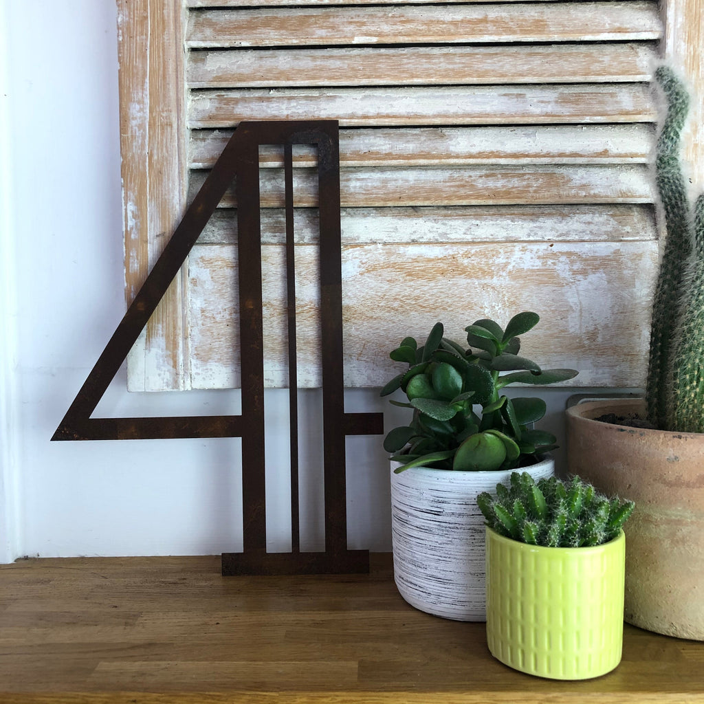 Rusty Metal Art Deco Lettering A-Z 0-9 in 5 inch or 12 inch