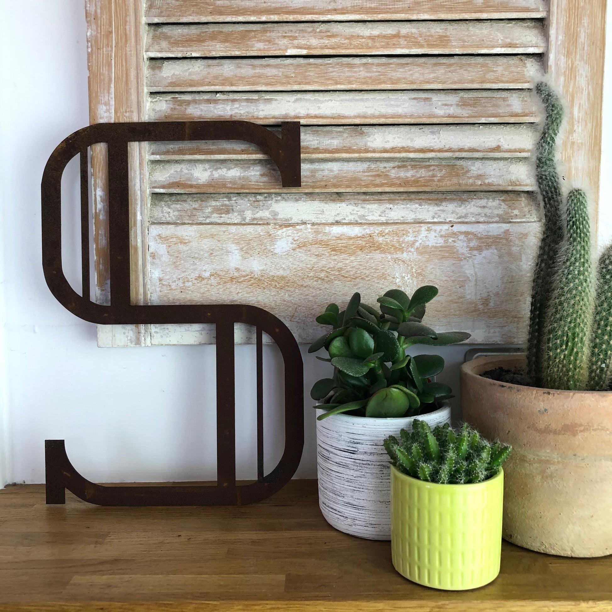 Rusty Metal Art Deco Lettering A-Z 0-9 in 5 inch or 12 inch