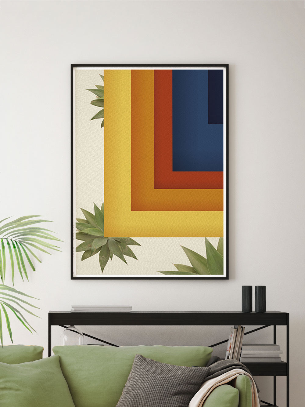 Retro Squares Geometric Wall Art Print