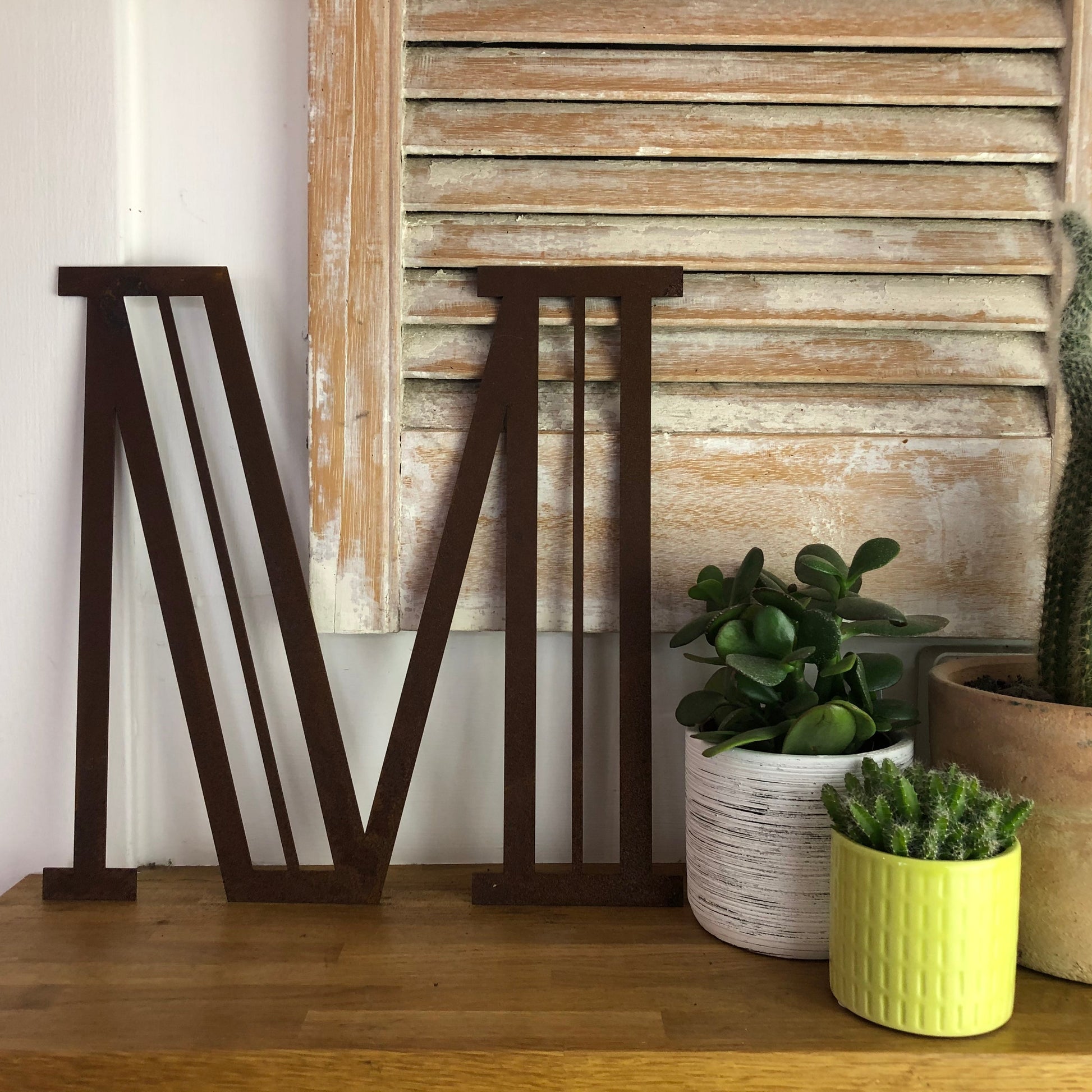 Rusty Metal Art Deco Lettering A-Z 0-9 in 5 inch or 12 inch