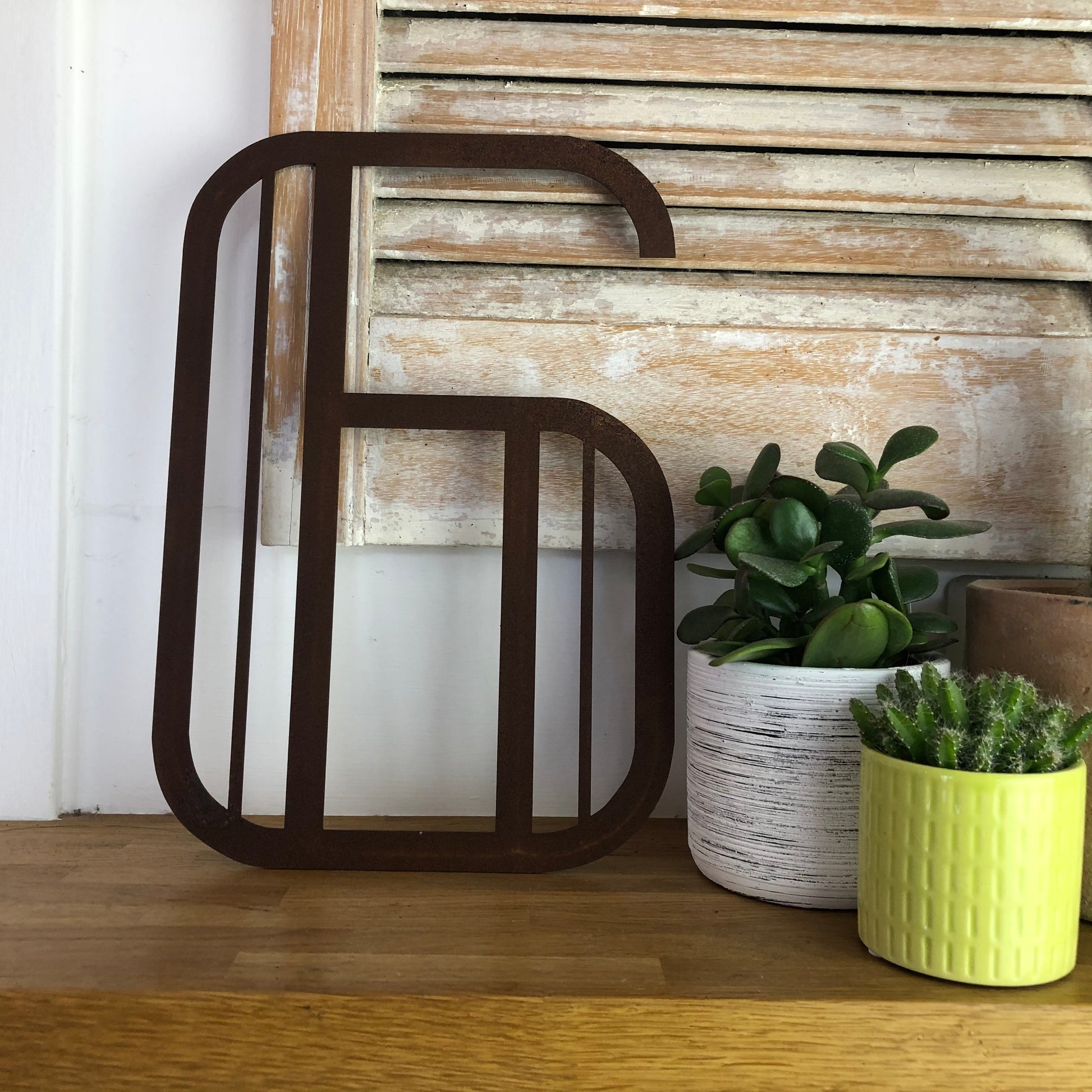 Rusty Metal Art Deco Lettering A-Z 0-9 in 5 inch or 12 inch