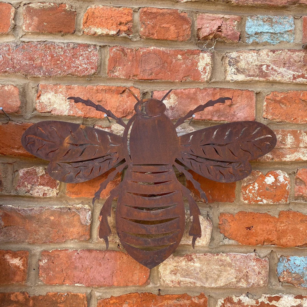 Large Rusty Metal Bee Wall Plaque