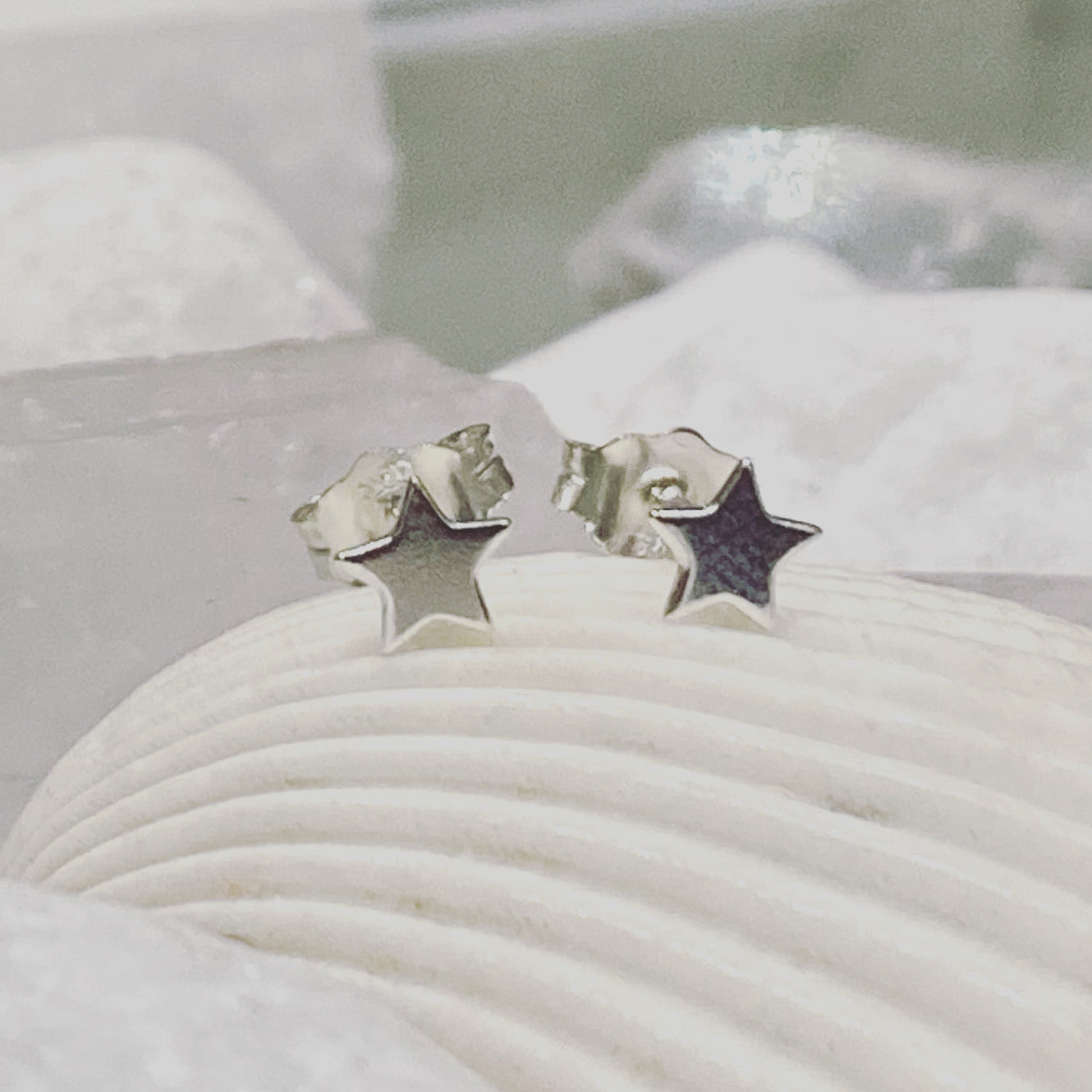 Mini Star Studs in Recycled Sterling Silver