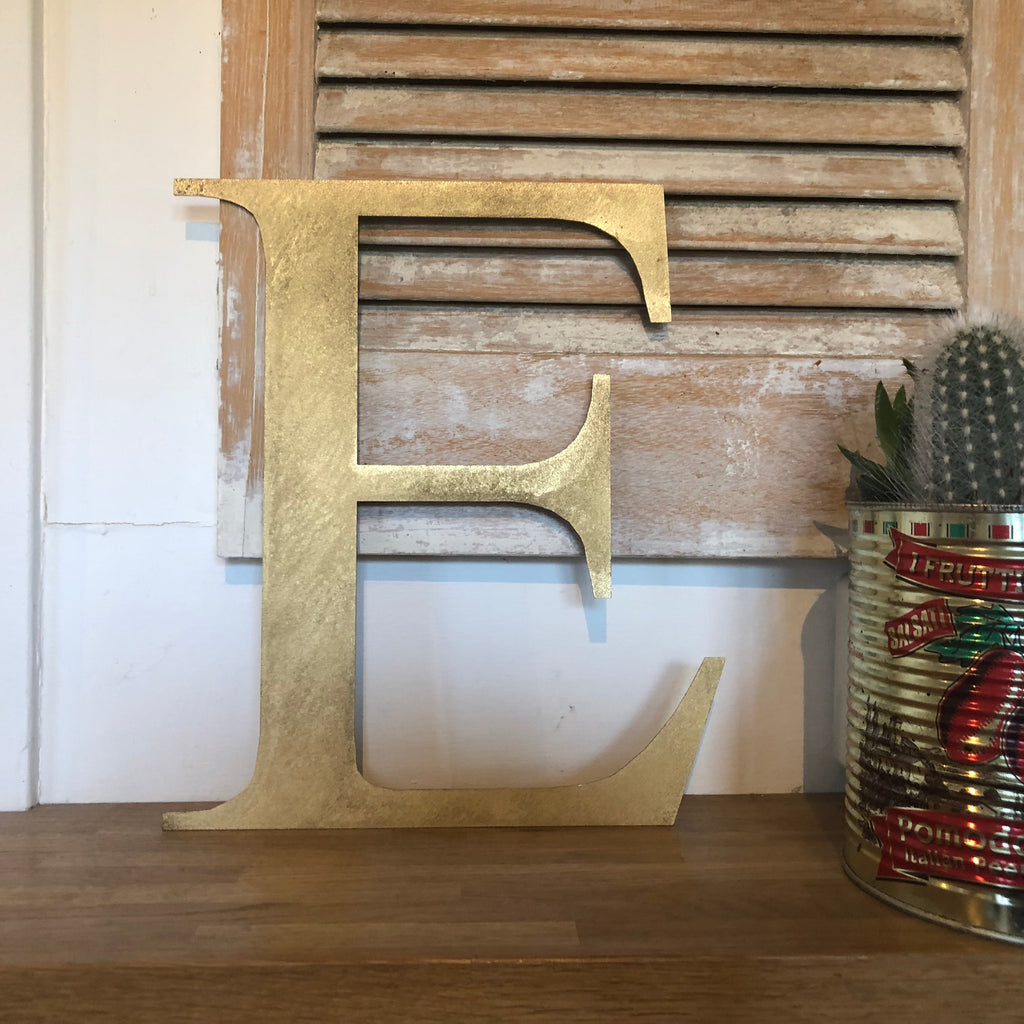 Distressed Gold Metal Letters A-Z 0-9 in 5 inch or 12 inch