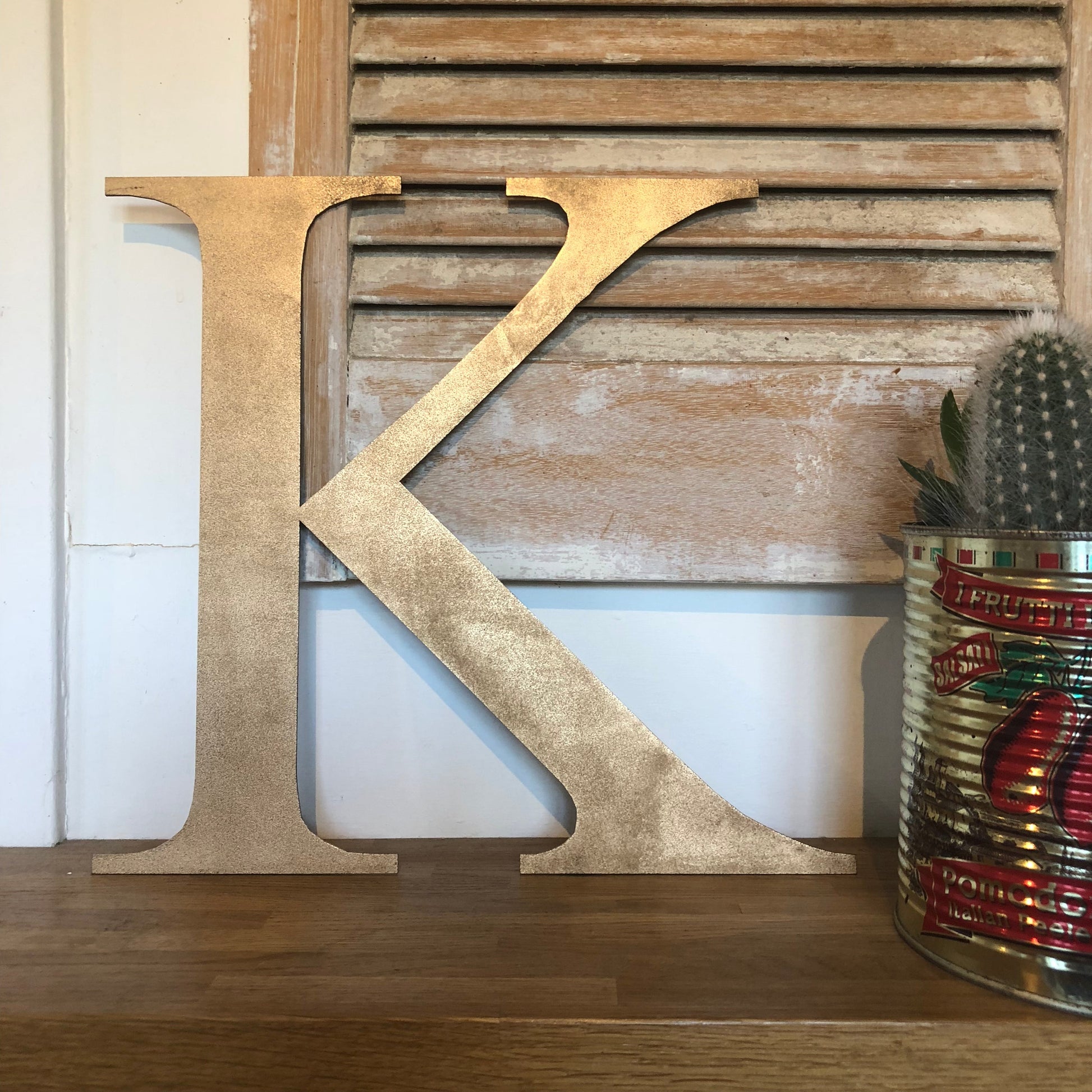 Distressed Gold Metal Letters A-Z 0-9 in 5 inch or 12 inch