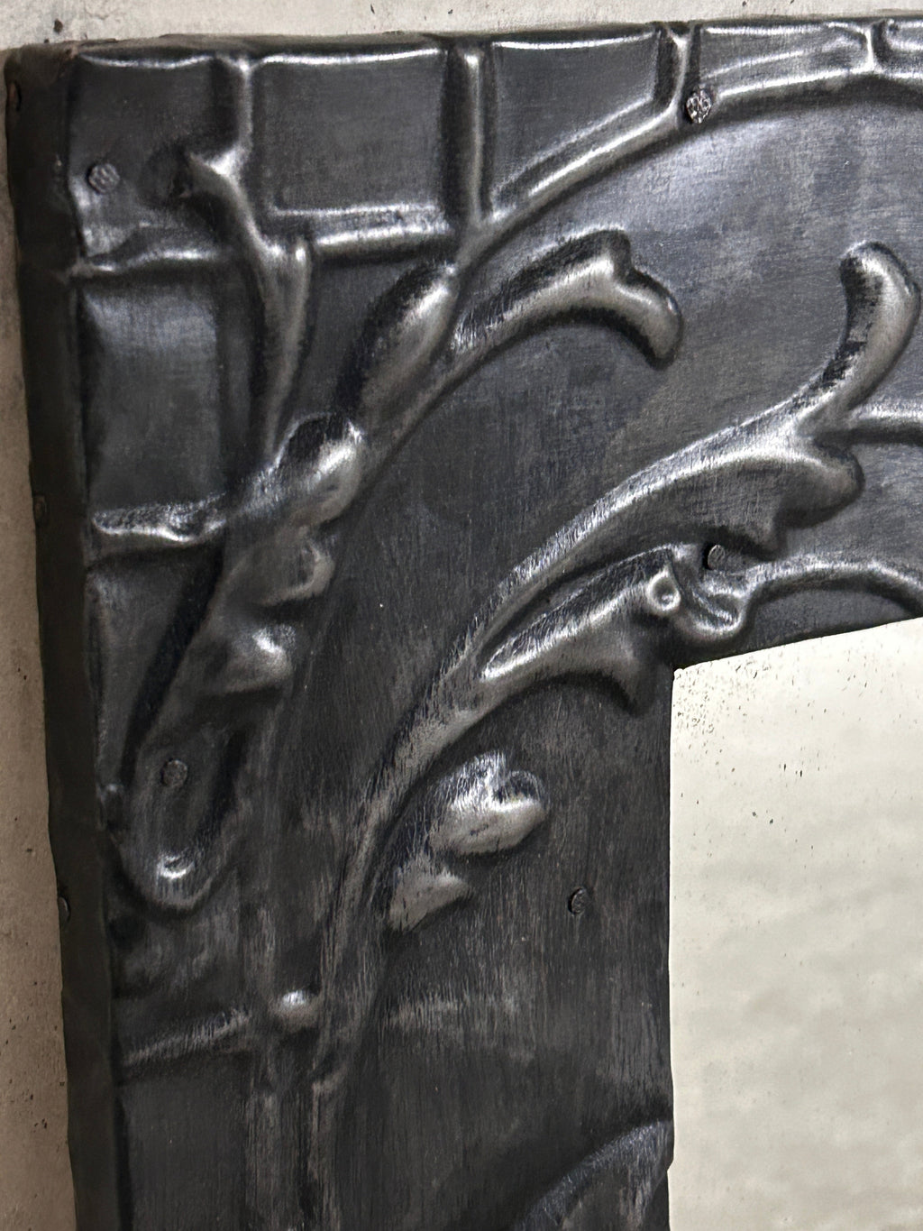 Vintage Pressed Tin Ceiling Tile Mirror 58x58cm