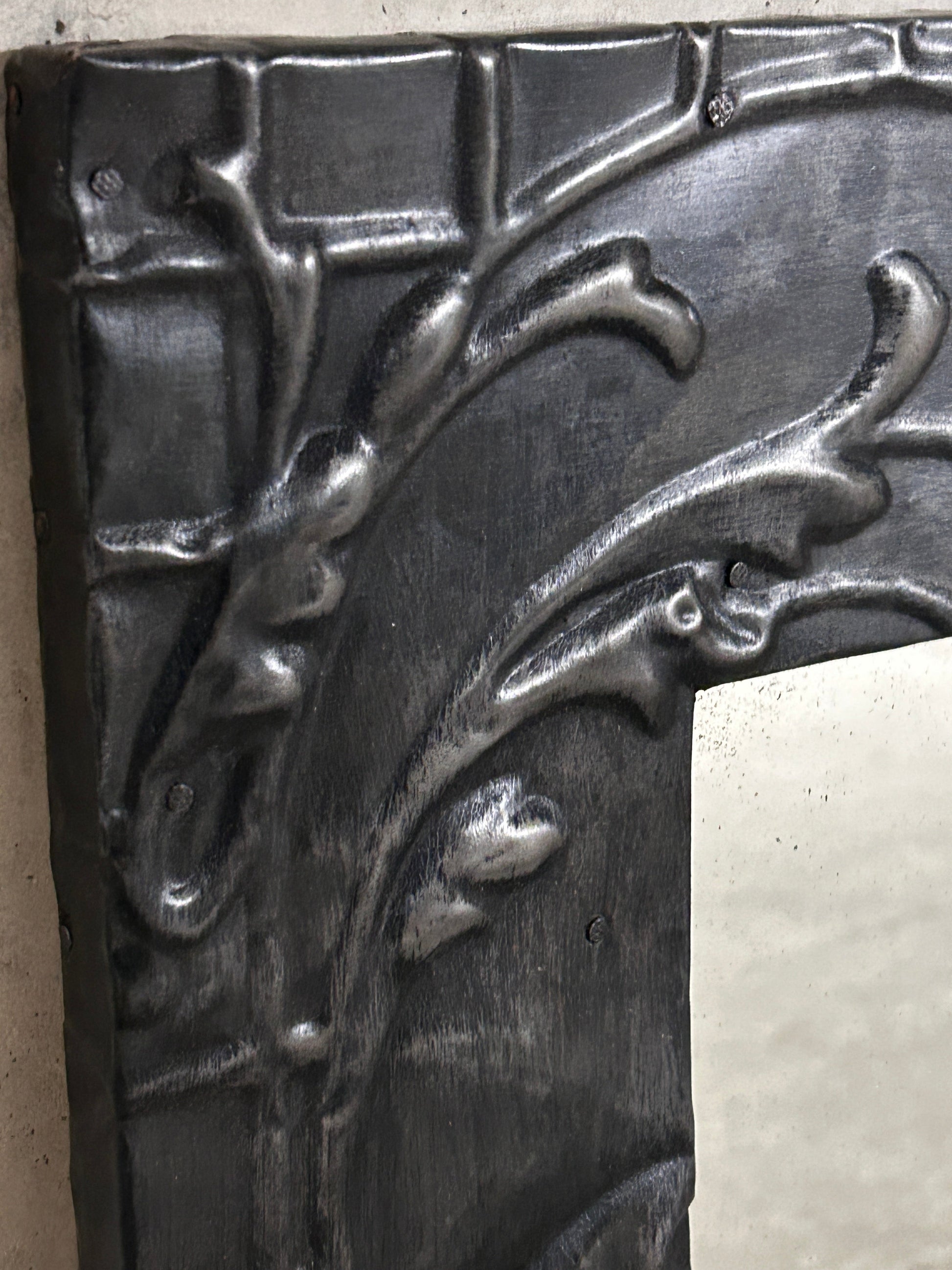 Vintage Pressed Tin Ceiling Tile Mirror 58x58cm