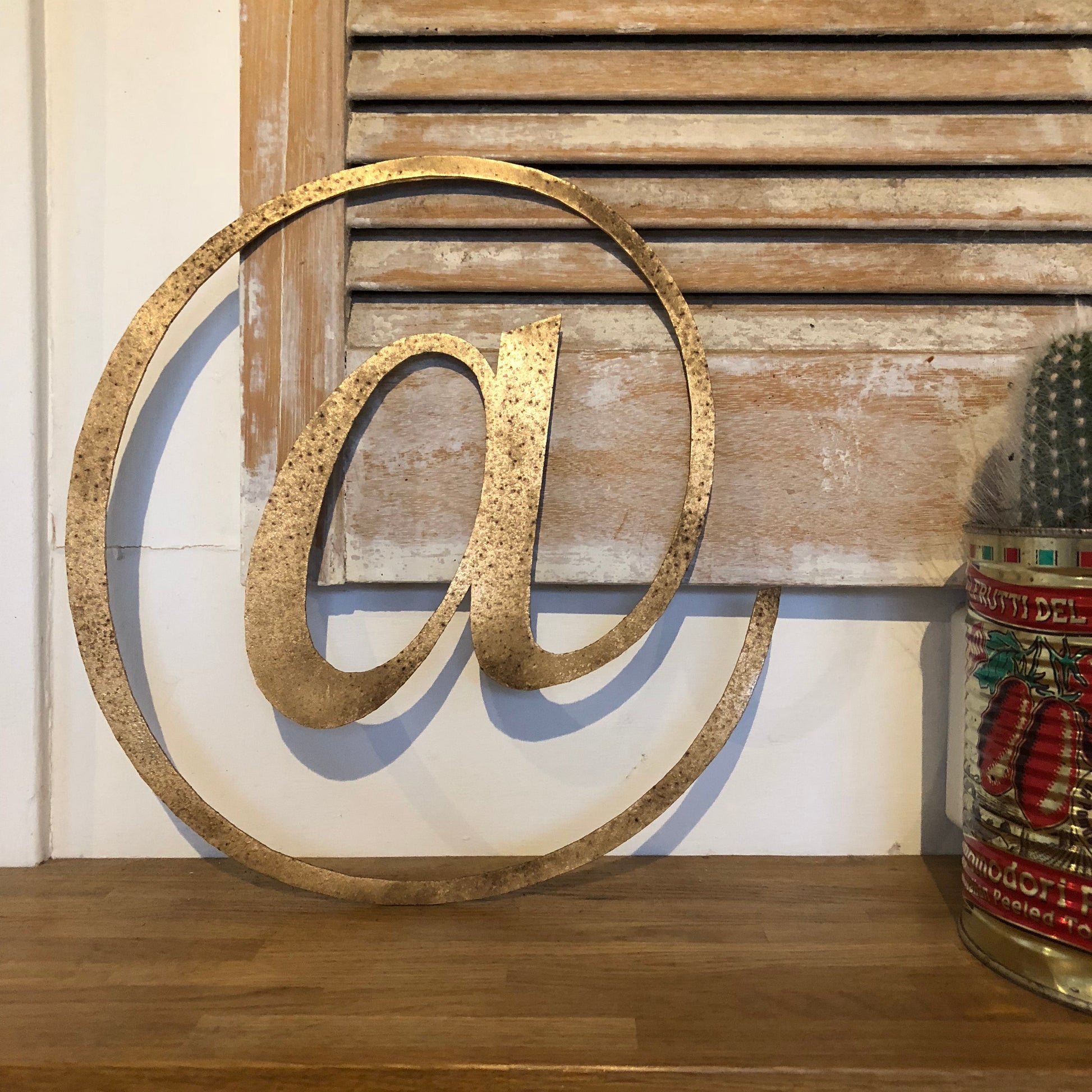 Distressed Gold Metal Letters A-Z 0-9 in 5 inch or 12 inch