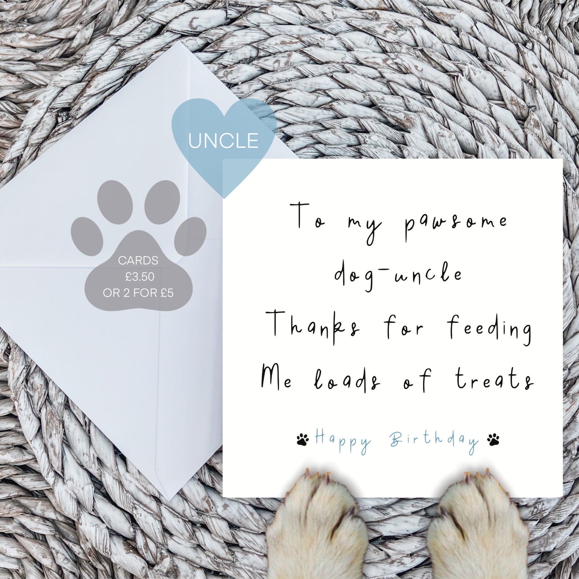 To My Pawsome Dog Uncle Birthday Card