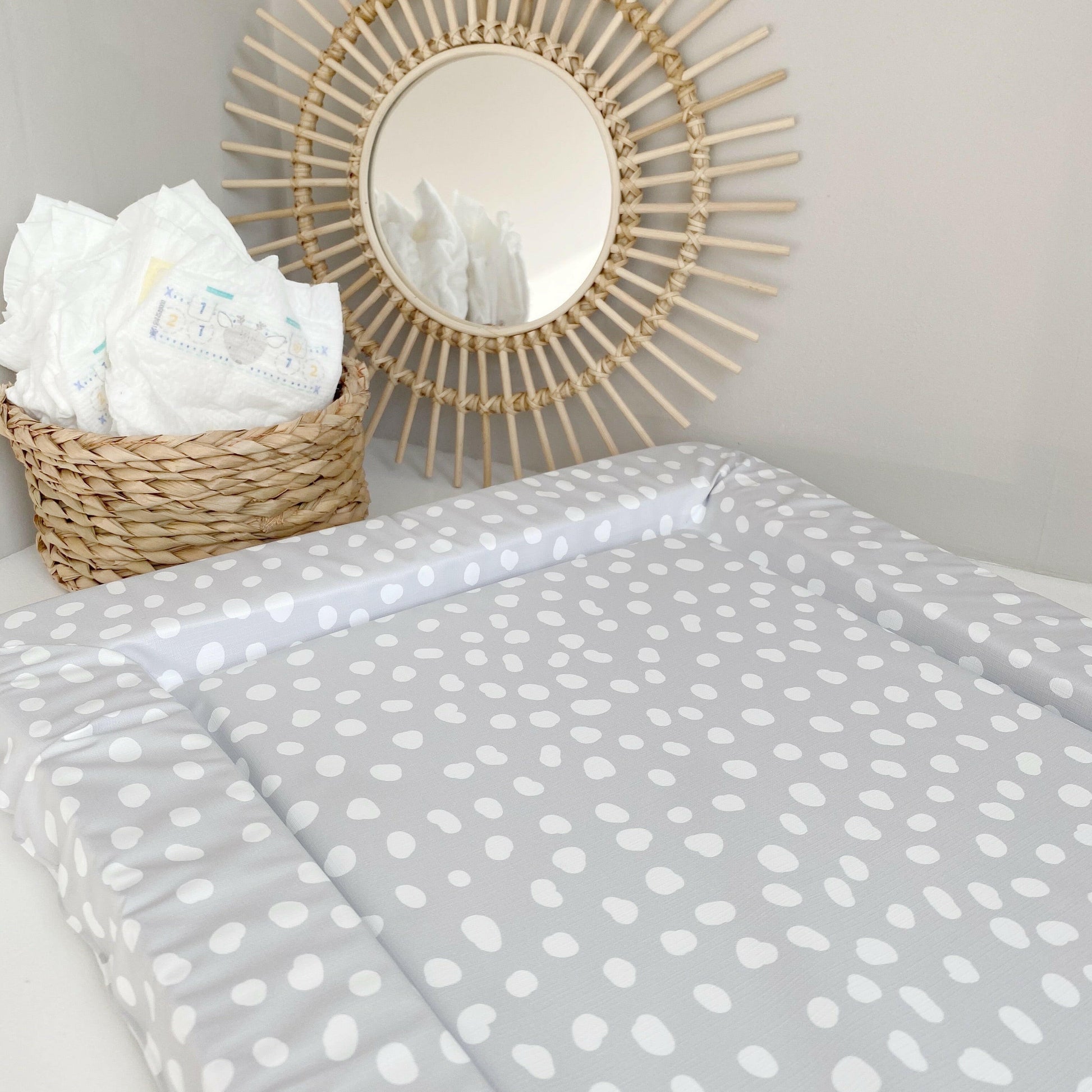 Standard Changing Mat - Grey Spots Print