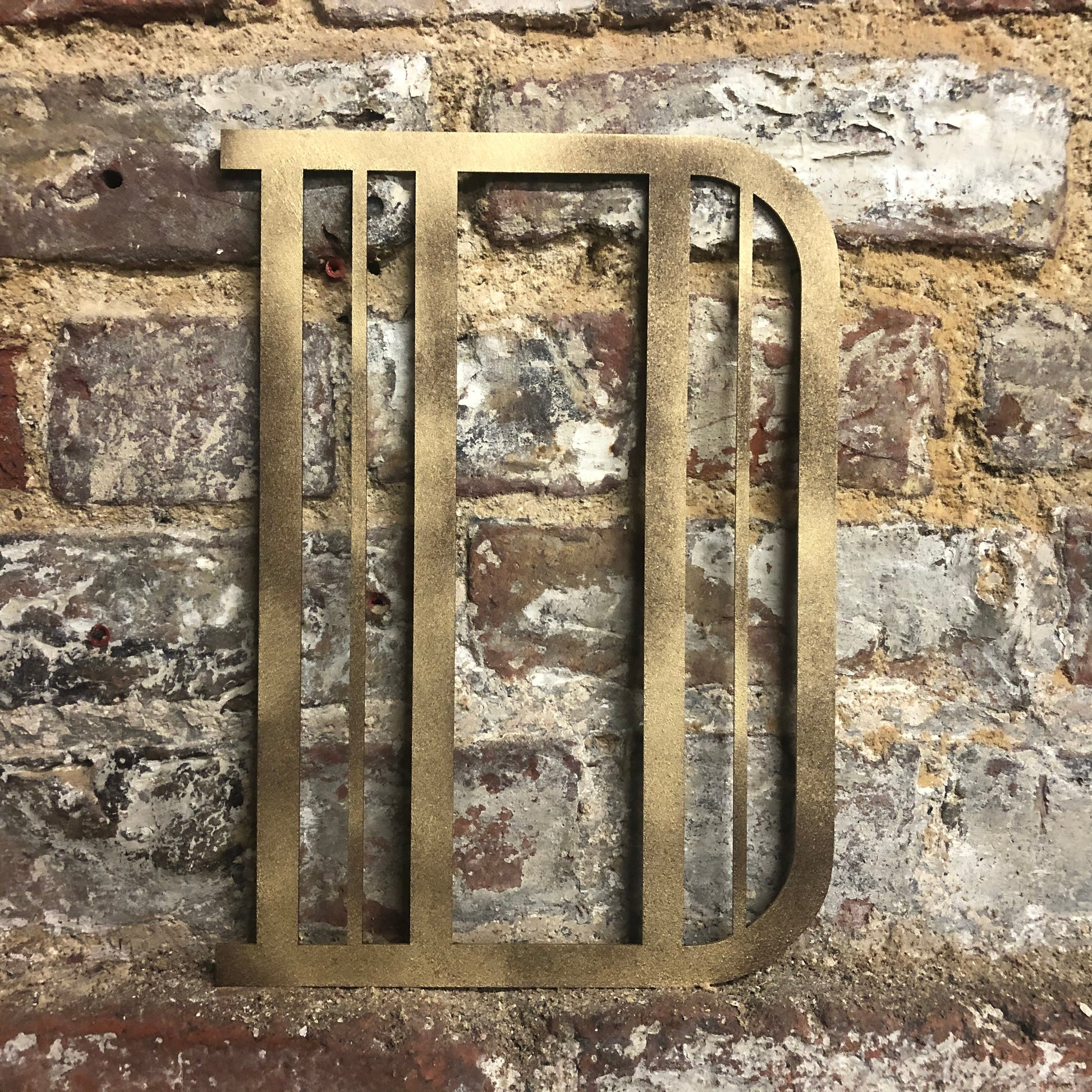 Gold Distressed Art Deco Metal Letters and Numbers 5 inch or 12 inch