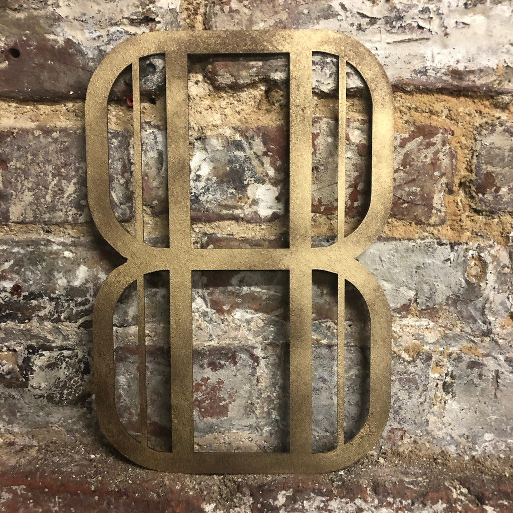 Gold Distressed Art Deco Metal Letters and Numbers 5 inch or 12 inch