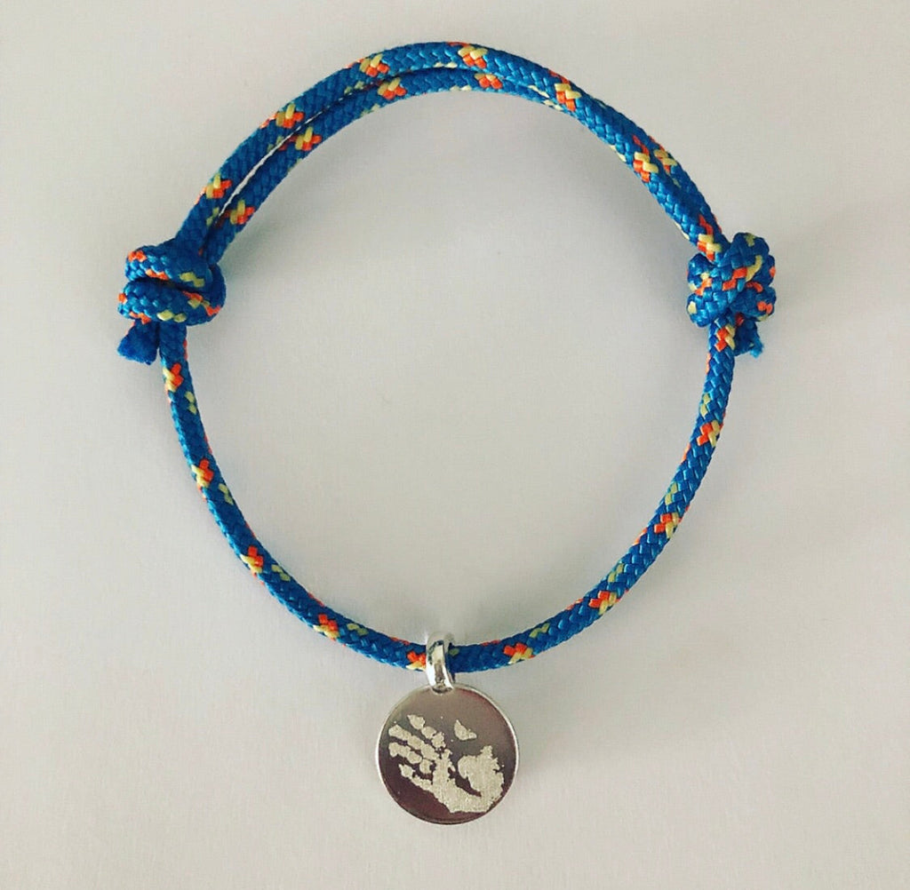 Memory Disc Rope Bracelet with Custom Handwriting