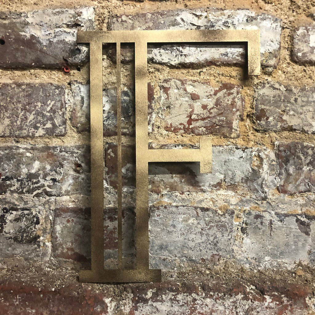 Gold Distressed Art Deco Metal Letters and Numbers 5 inch or 12 inch