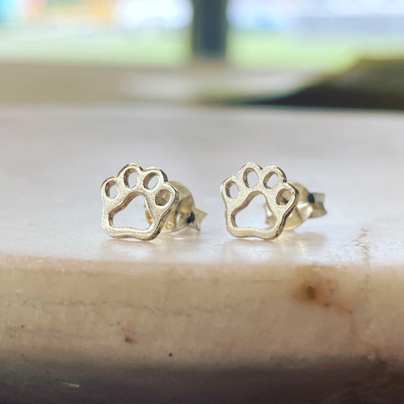 Paw Print Sterling Silver Earrings