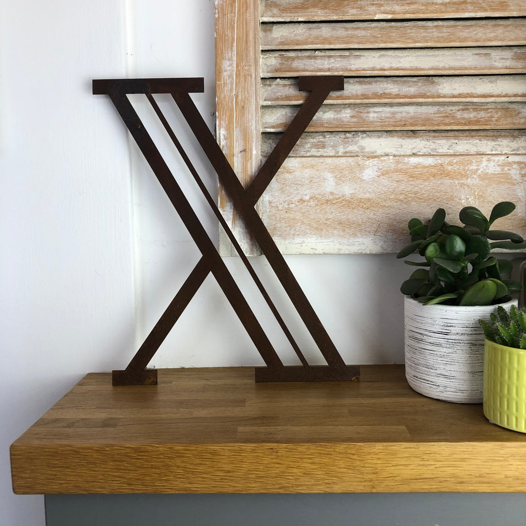 Rusty Metal Art Deco Lettering A-Z 0-9 in 5 inch or 12 inch