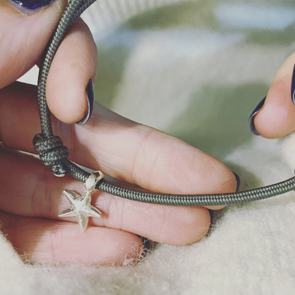 Starfish Rope Bracelet in Recycled Sterling Silver
