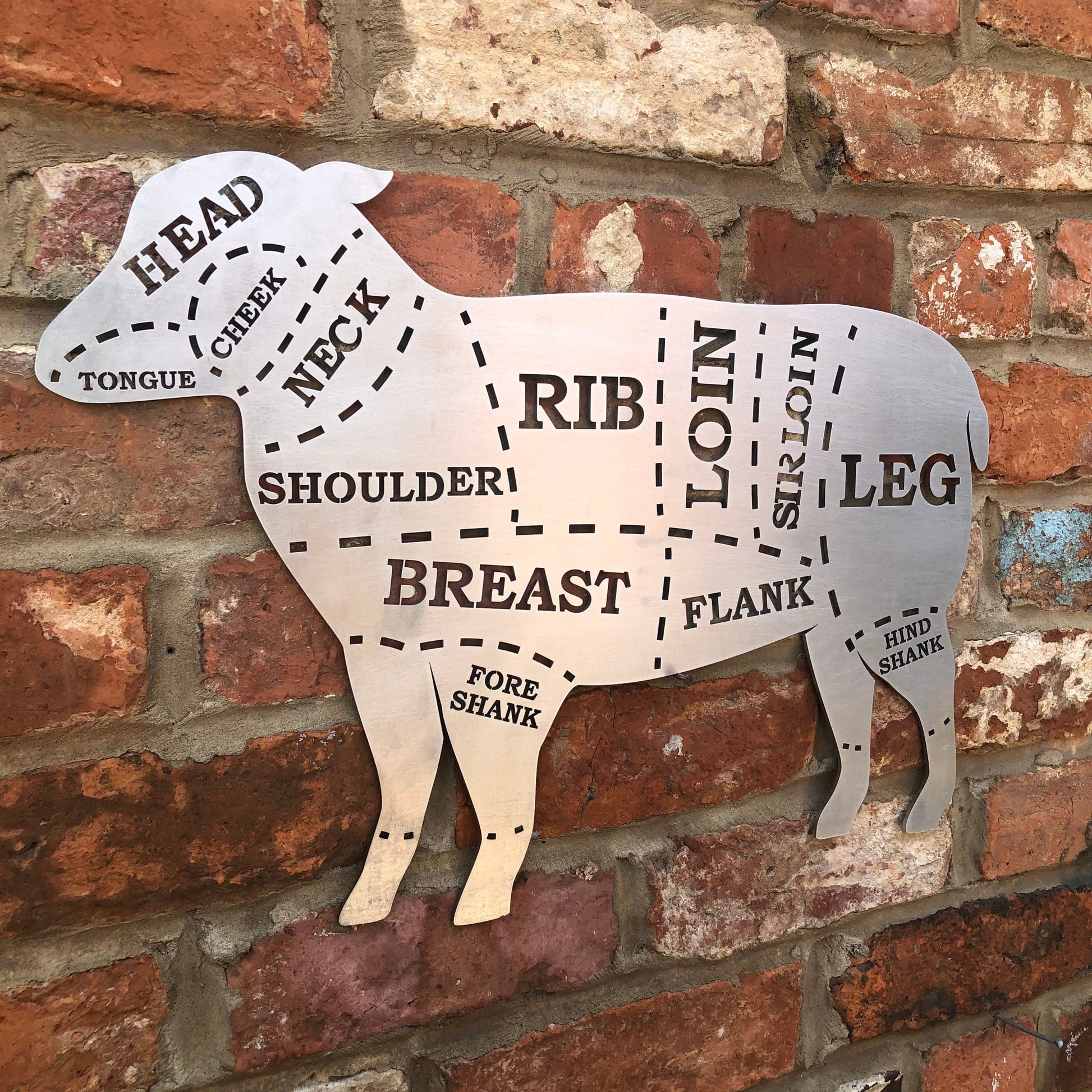 Galvanized Steel Butchers Lamb Wall Decoration