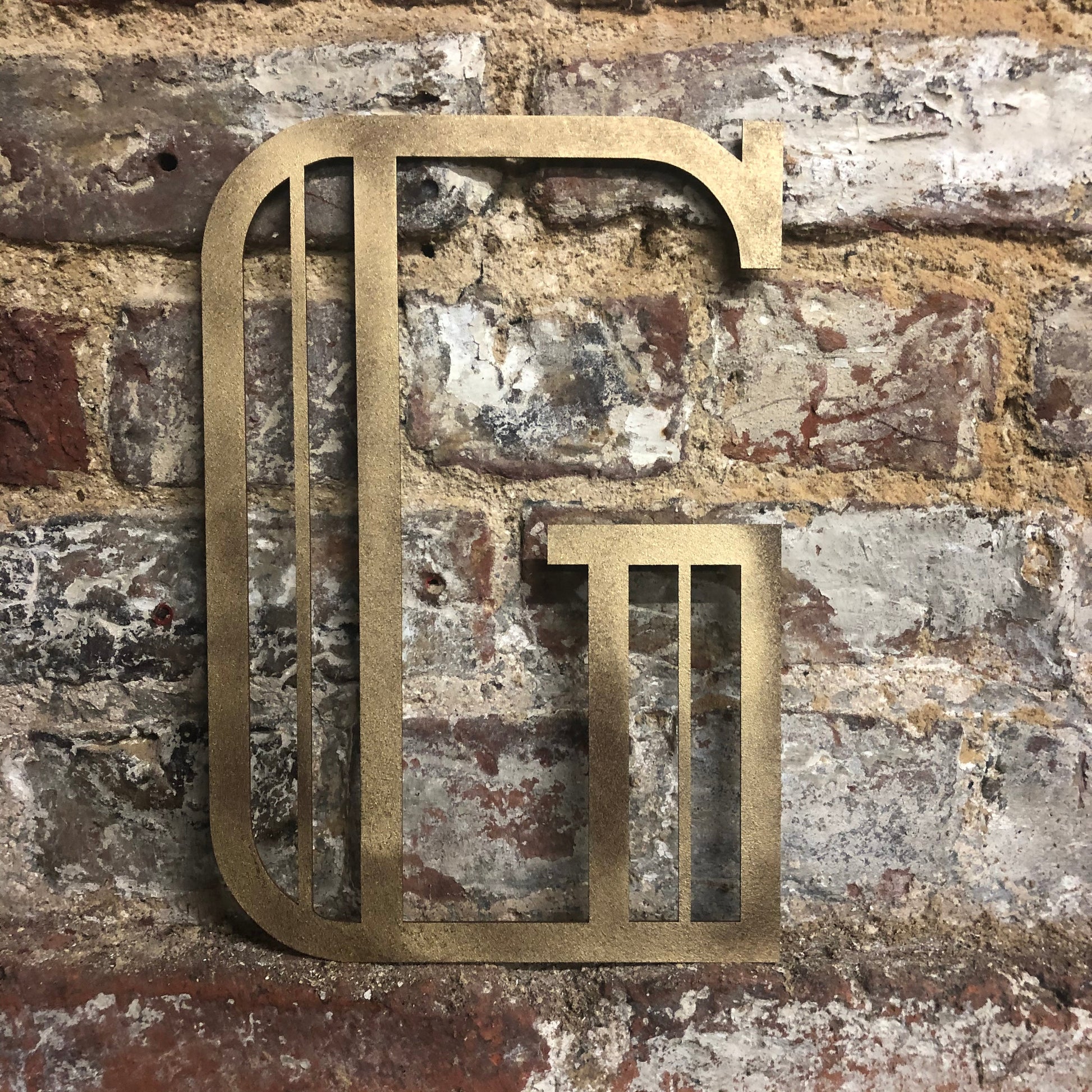 Gold Distressed Art Deco Metal Letters and Numbers 5 inch or 12 inch